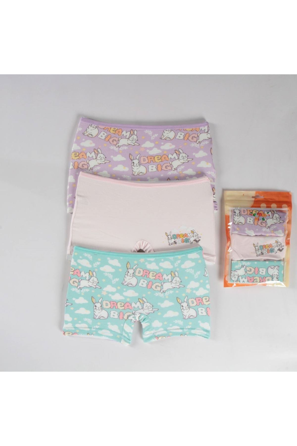 ELMAS Karışık Desen 3lü Kız Çocuk Boxer Set B-89
