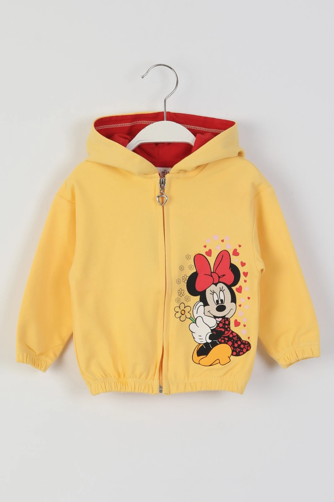 İSOB M.Mause Desenli Kız Çocuk Kapşonlu Hırka 9-36 Ay 20701 - SARI