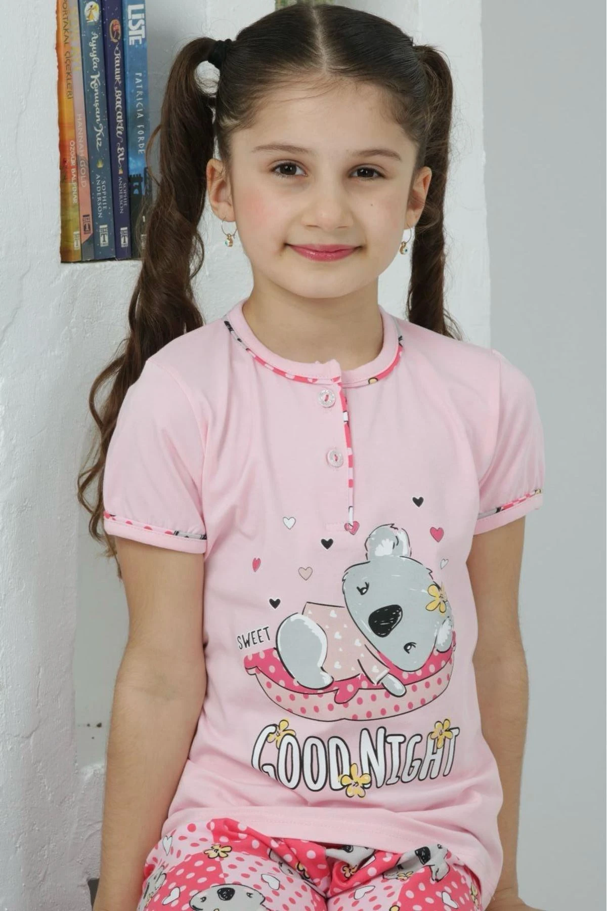 KAPİP Pembe Koala Baskılı Kısa Kollu Kız Çocuk Pijama Takımı 11-15 Yaş 6066-P