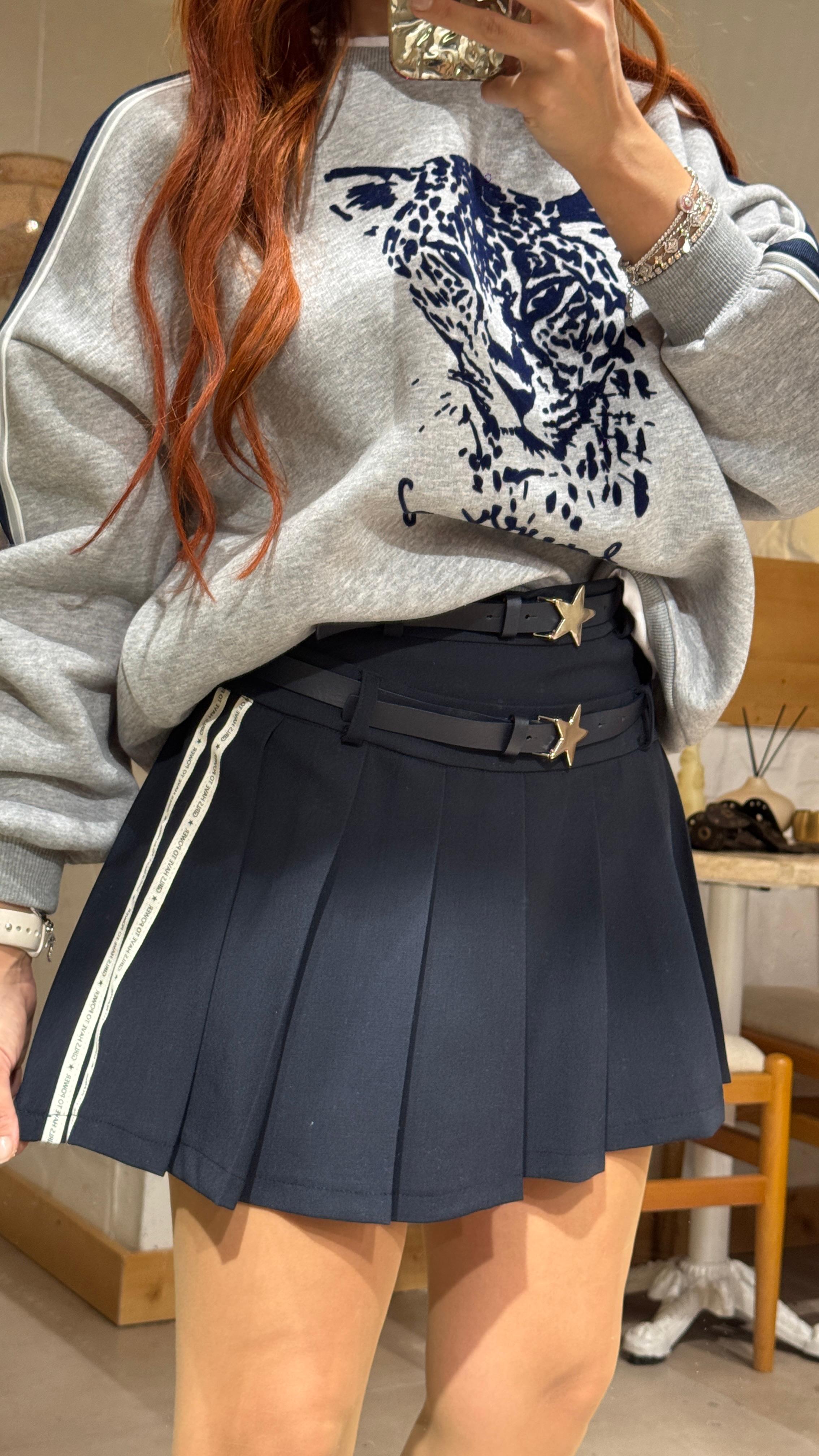 Kemer Detaylı Pileli Etek