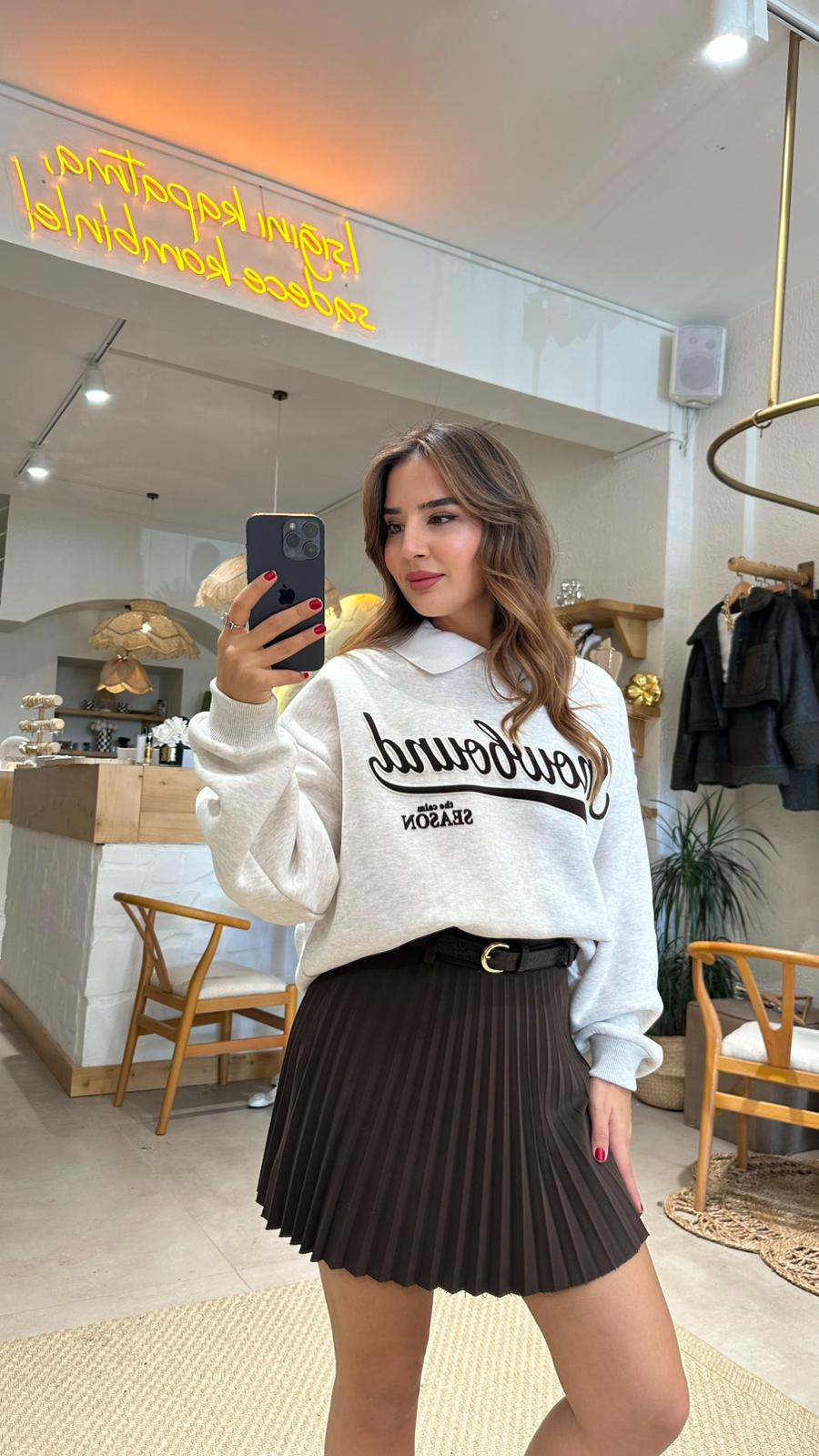 Gömlek Yaka Oversize Sweat