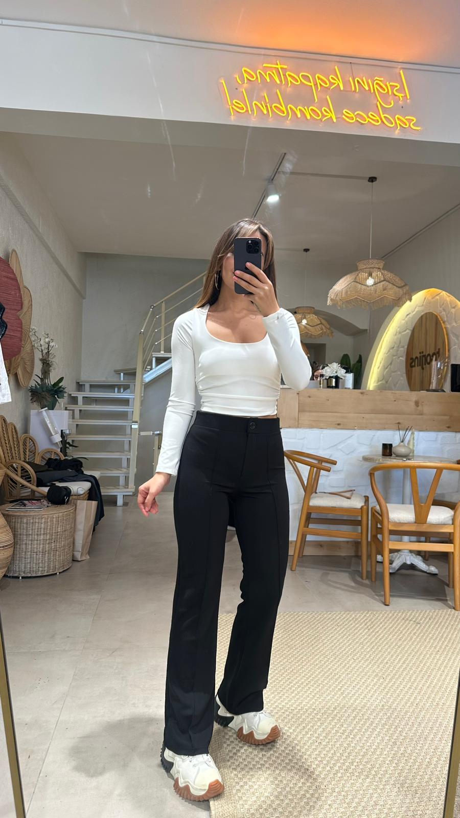 Nora Likralı Pantolon  - Siyah