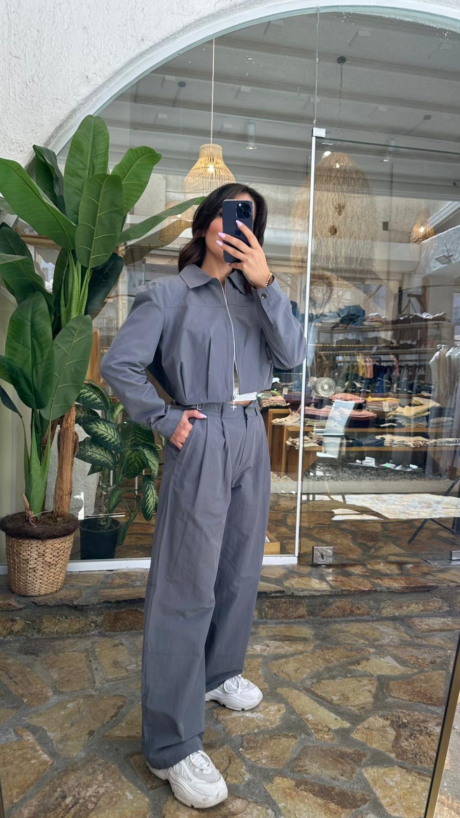 Gri Ceket Pantolon Takım