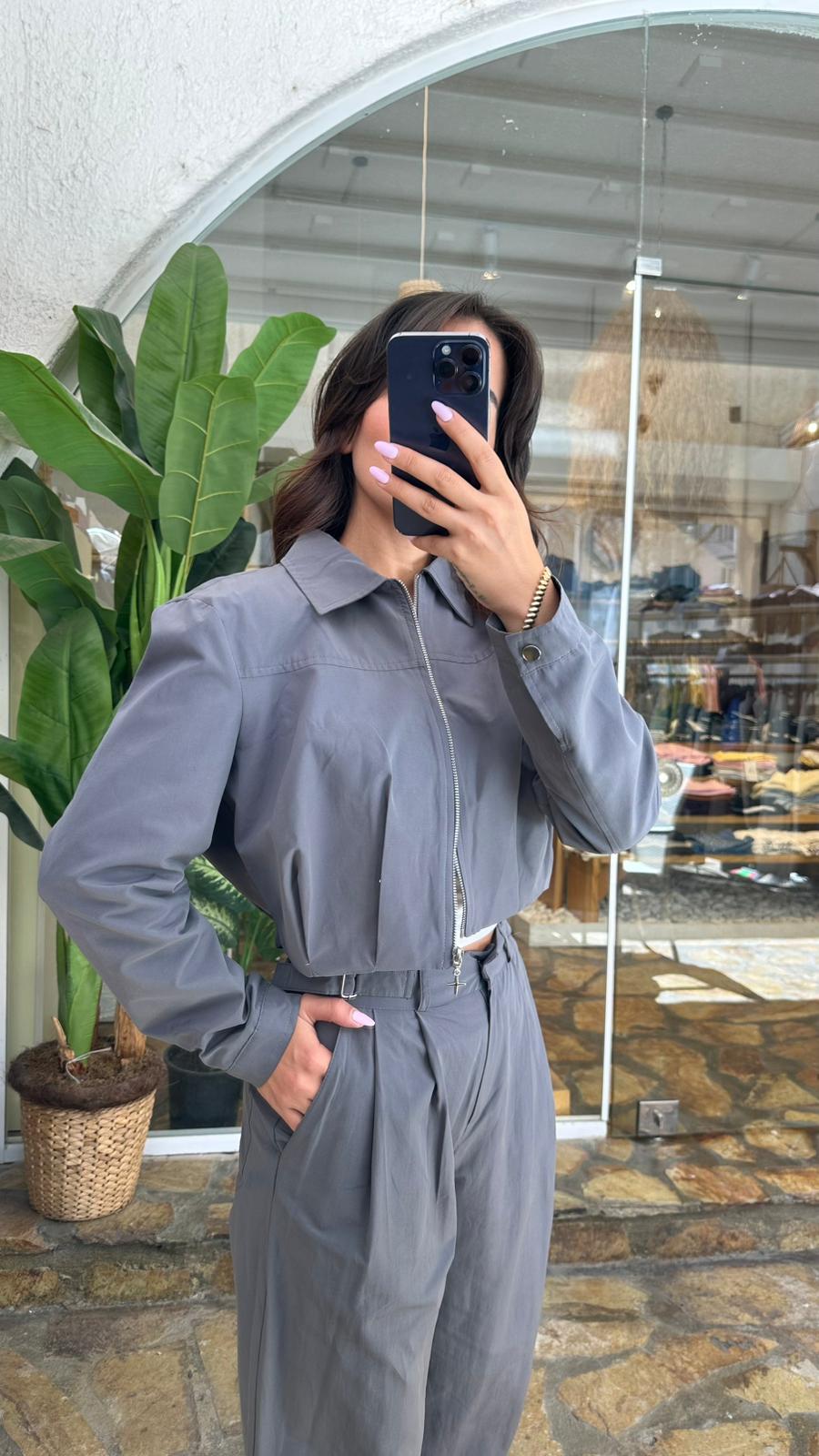 Gri Ceket Pantolon Takım