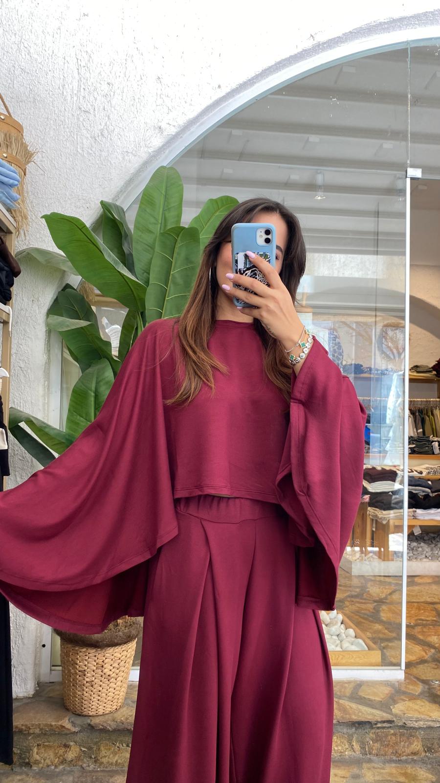 Modal Kumaş Takım - Bordo