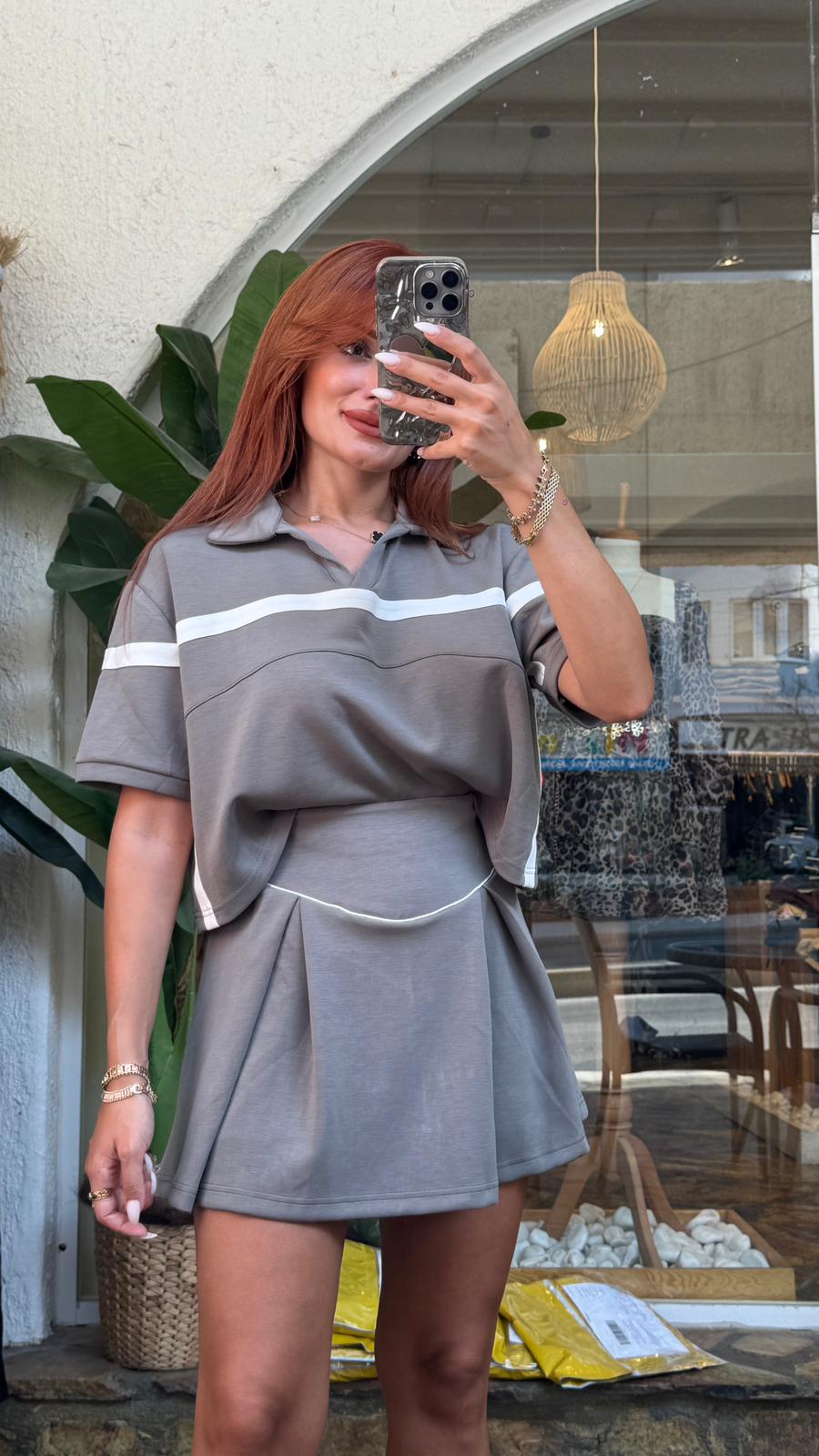 İçi Şortlu Etek Gömlek Takım