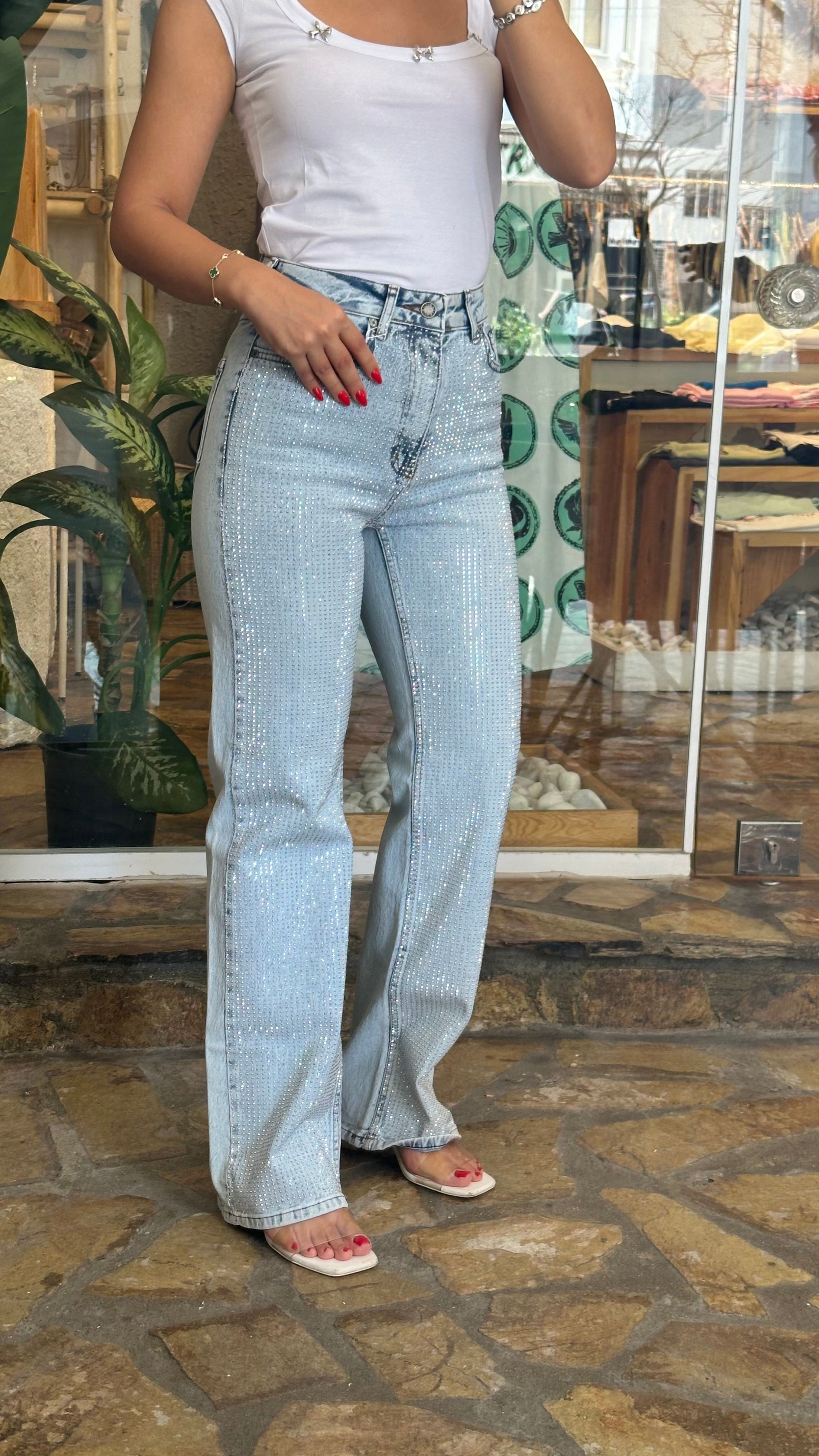 Parıltılı jean 