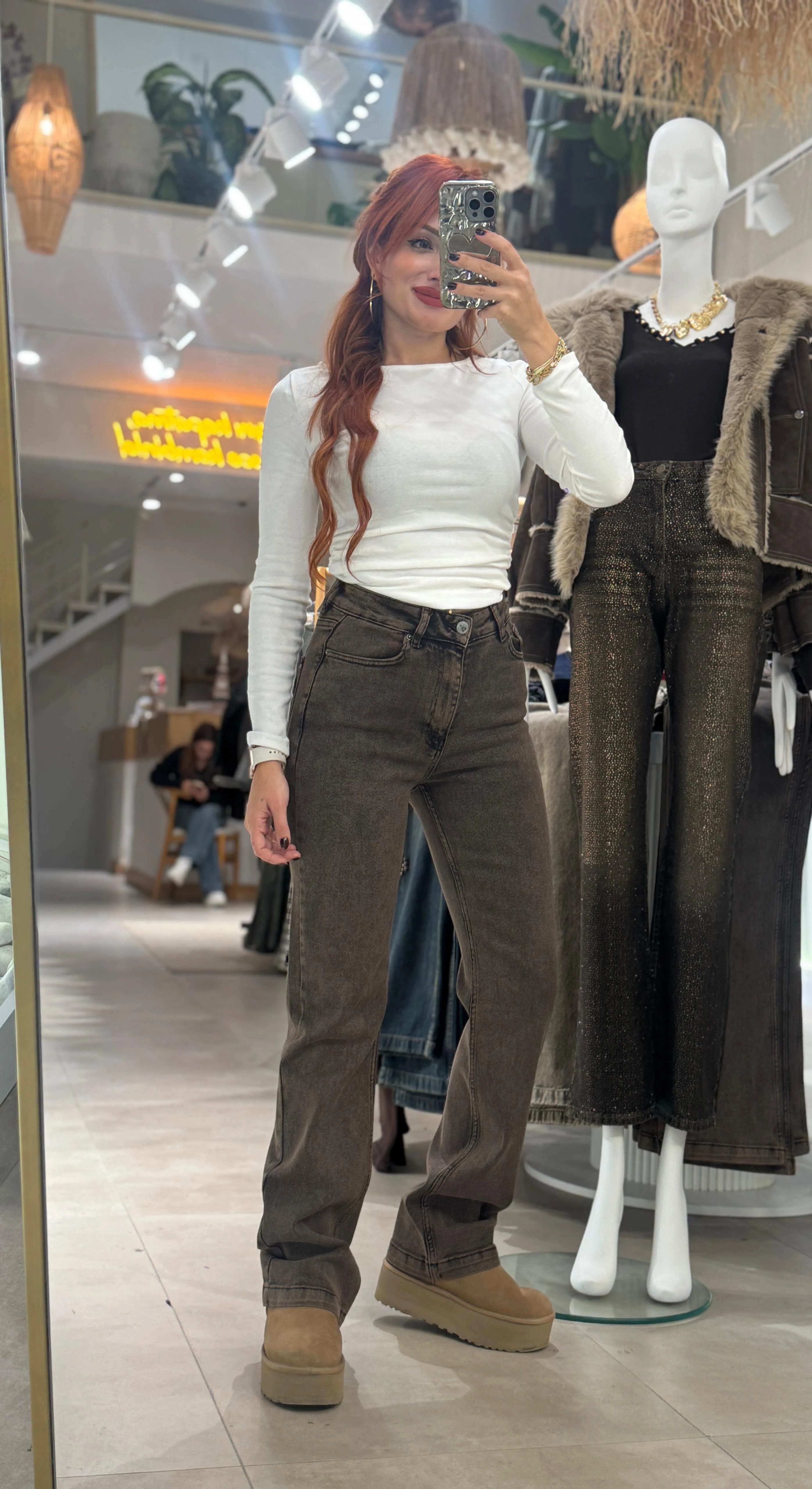 Dikişli Paça Relax Kot Pantolon 