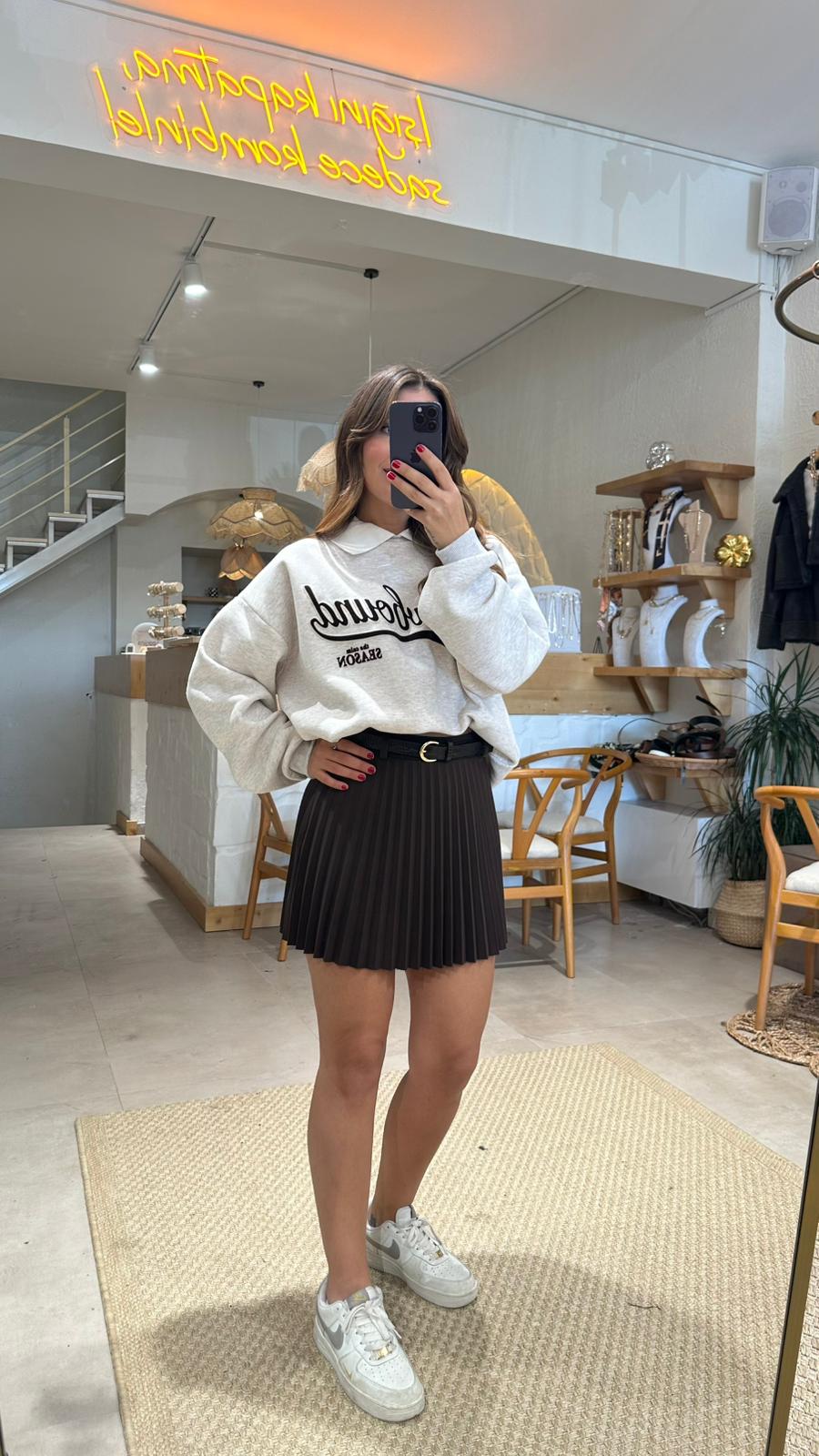 Gömlek Yaka Oversize Sweat