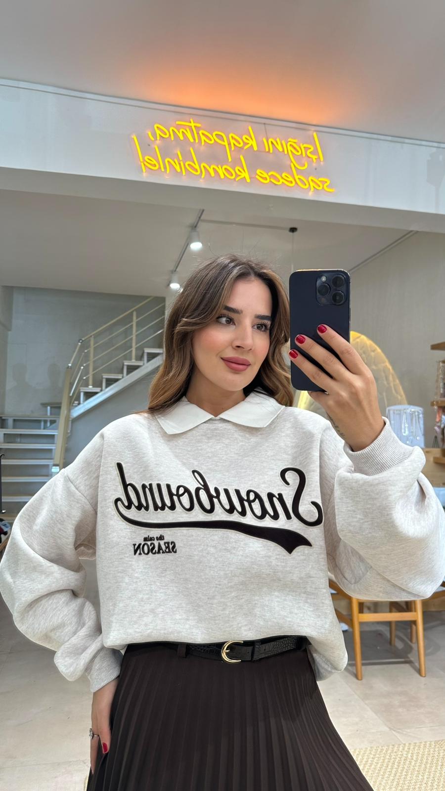 Gömlek Yaka Oversize Sweat