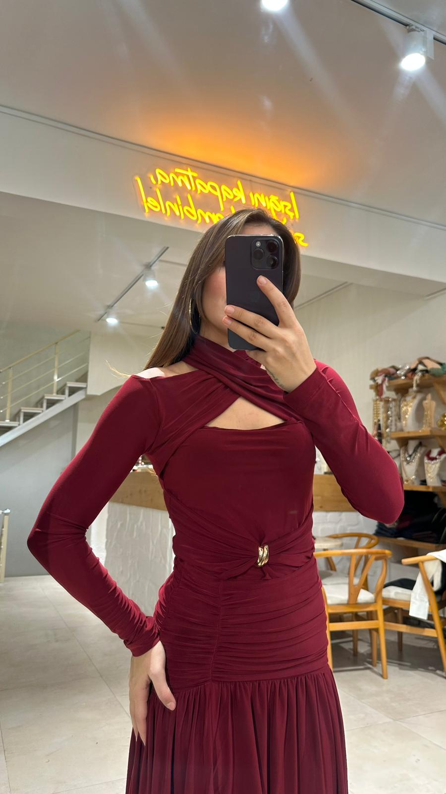 Tokalı Bluz - BORDO