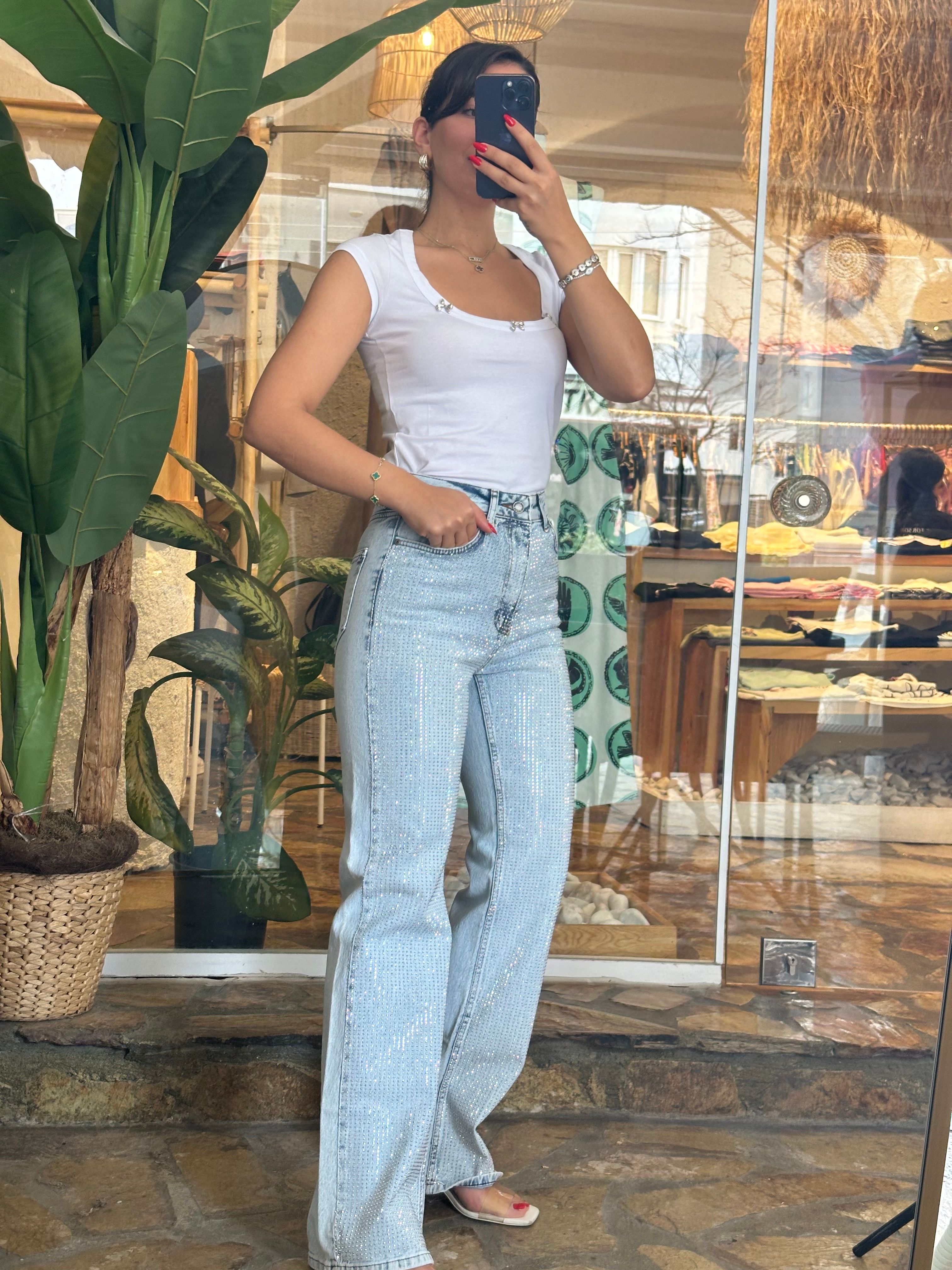 Parıltılı jean 