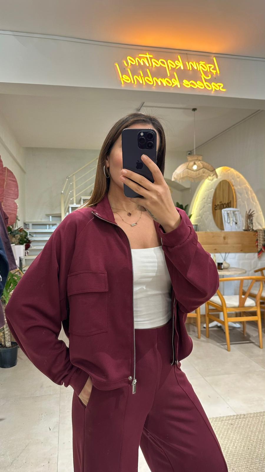 Torba Cep Modal Takım - BORDO