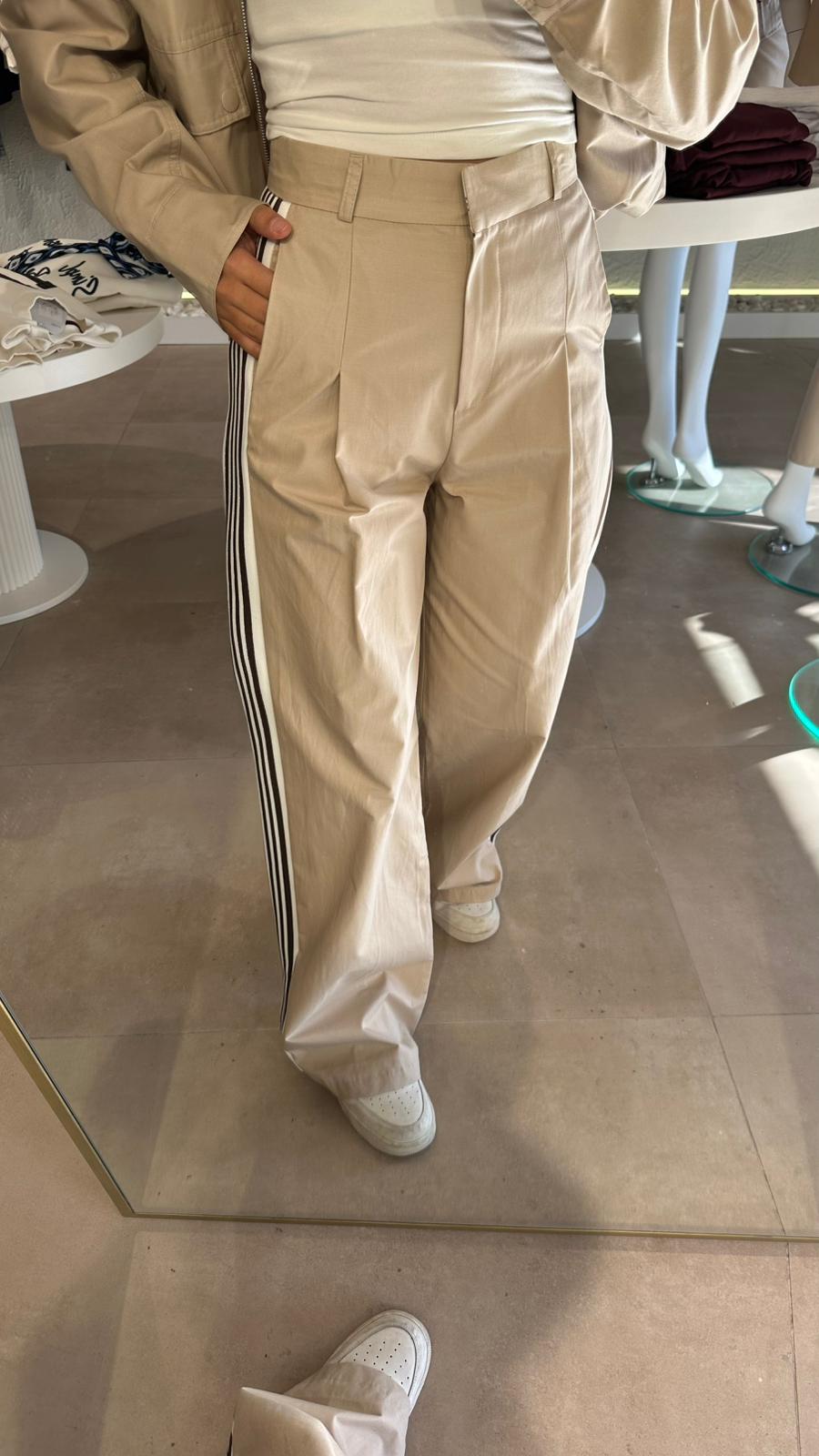 Şeritli Oversize Ceket Pantolon Takım 