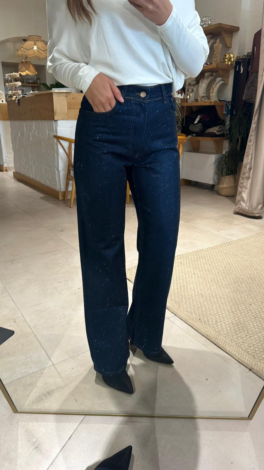 Taşlı Jean - lacivert