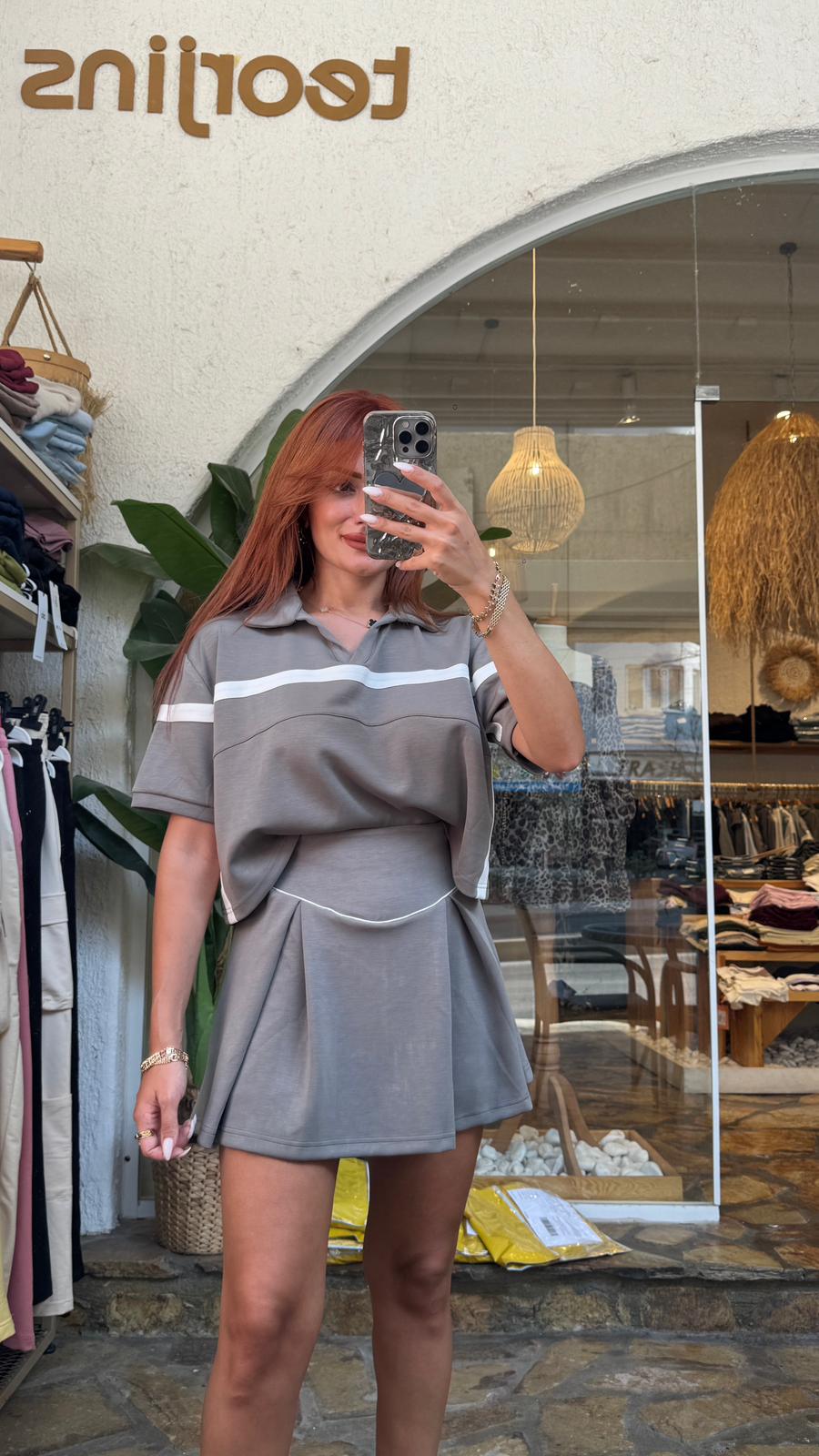 İçi Şortlu Etek Gömlek Takım