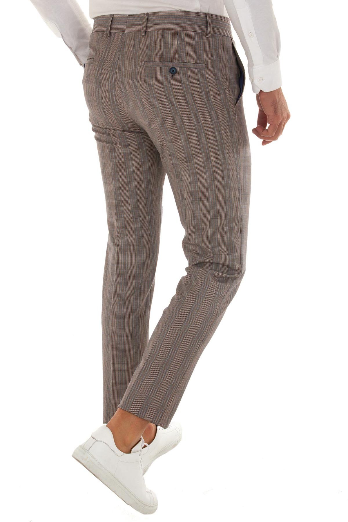 Ekoseli Süper Slim Pantolon