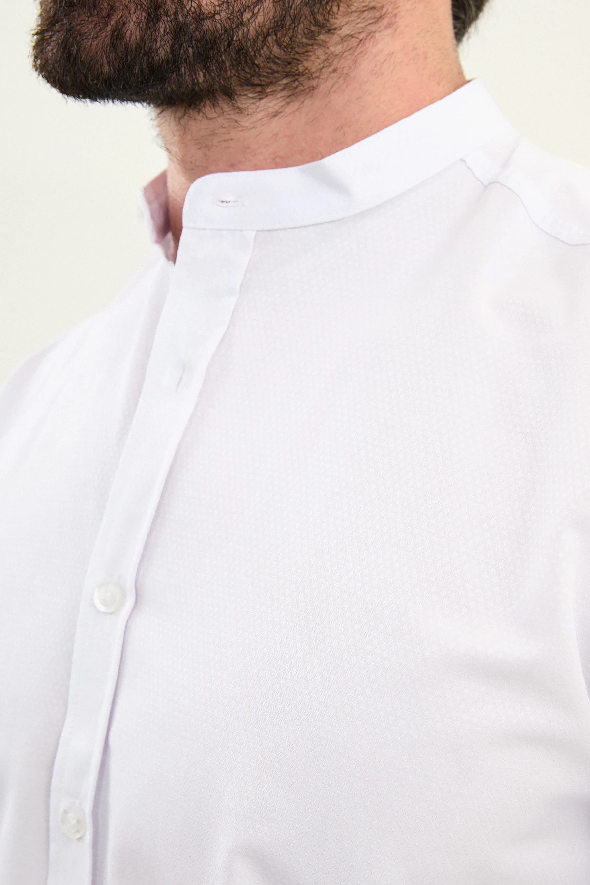 Desenli Slim Fit Hakim Yaka Uzun Kollu Pamuk Erkek Gömlek