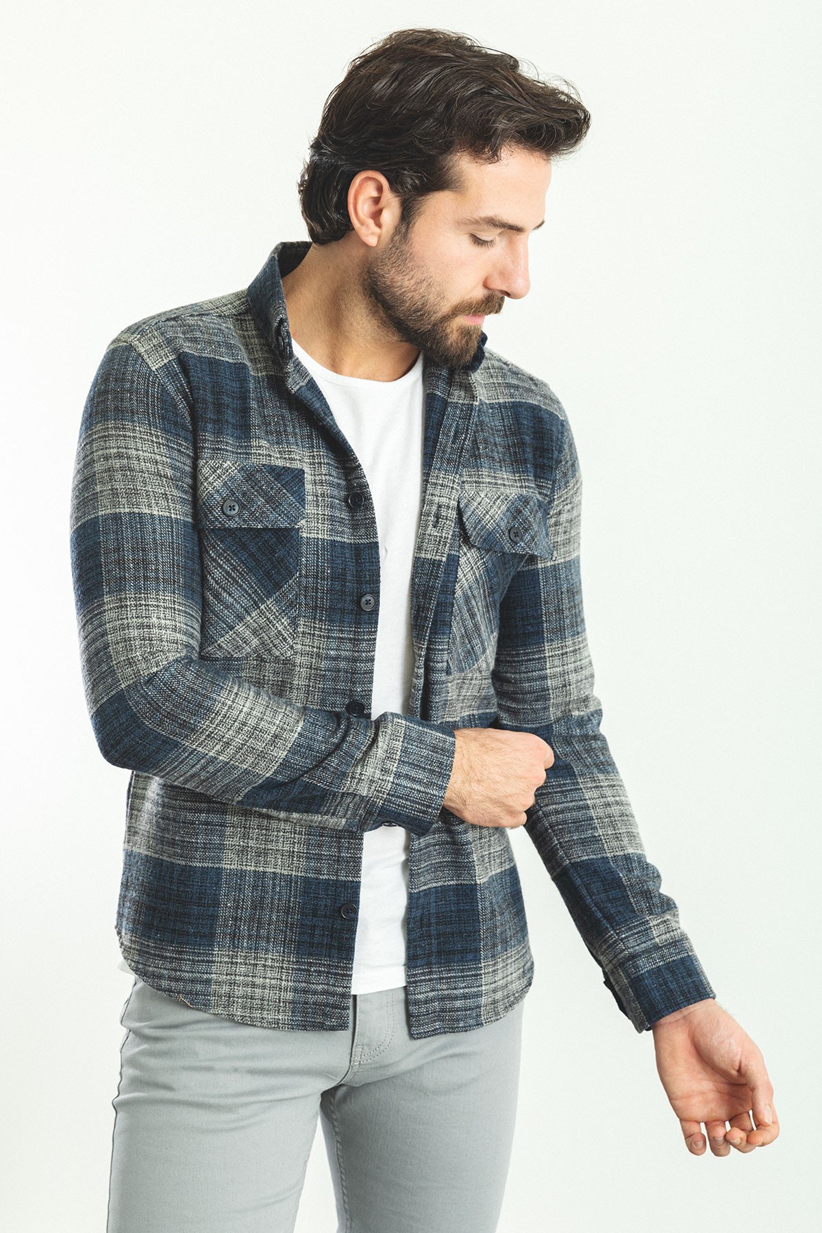 Kareli Slim Fit Oduncu Erkek Gömlek