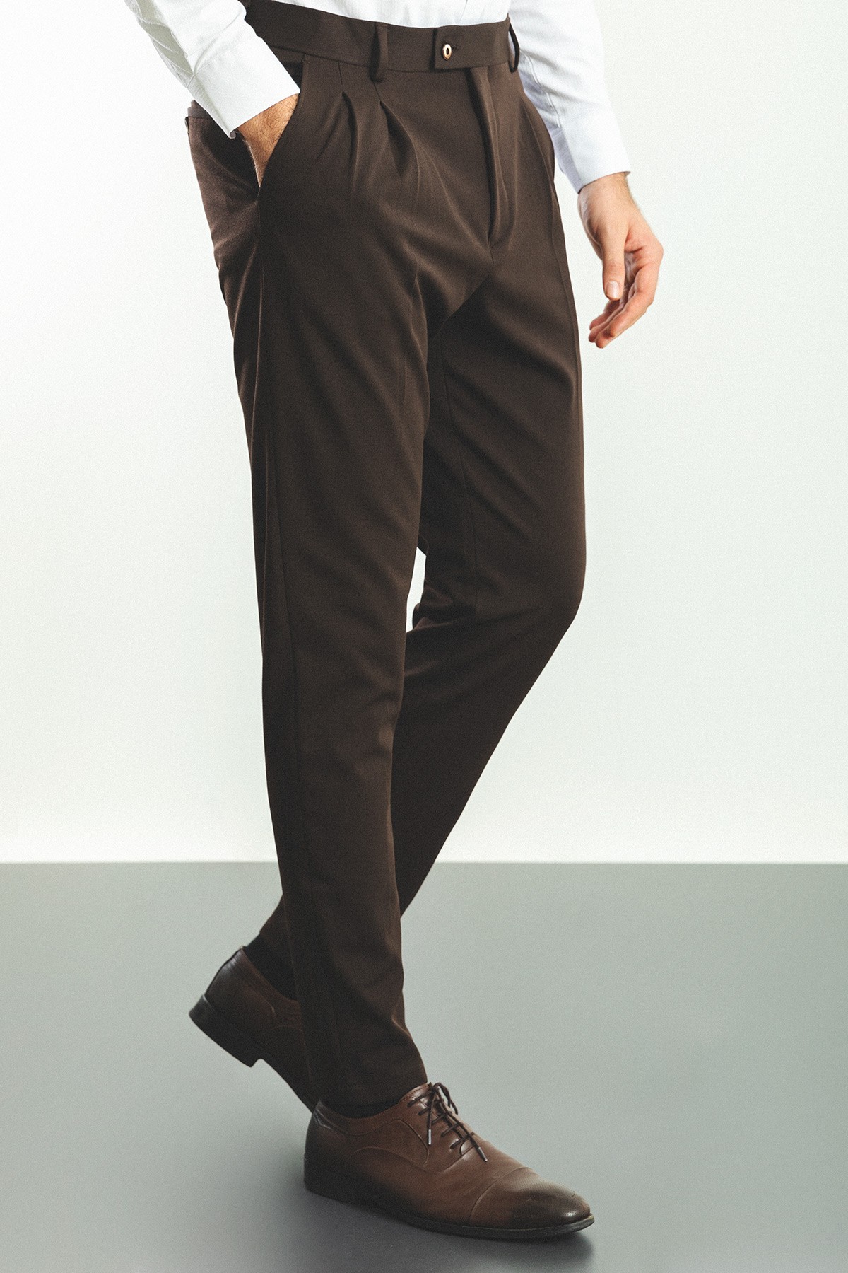 Pileli Slim Fit Erkek Pantolon