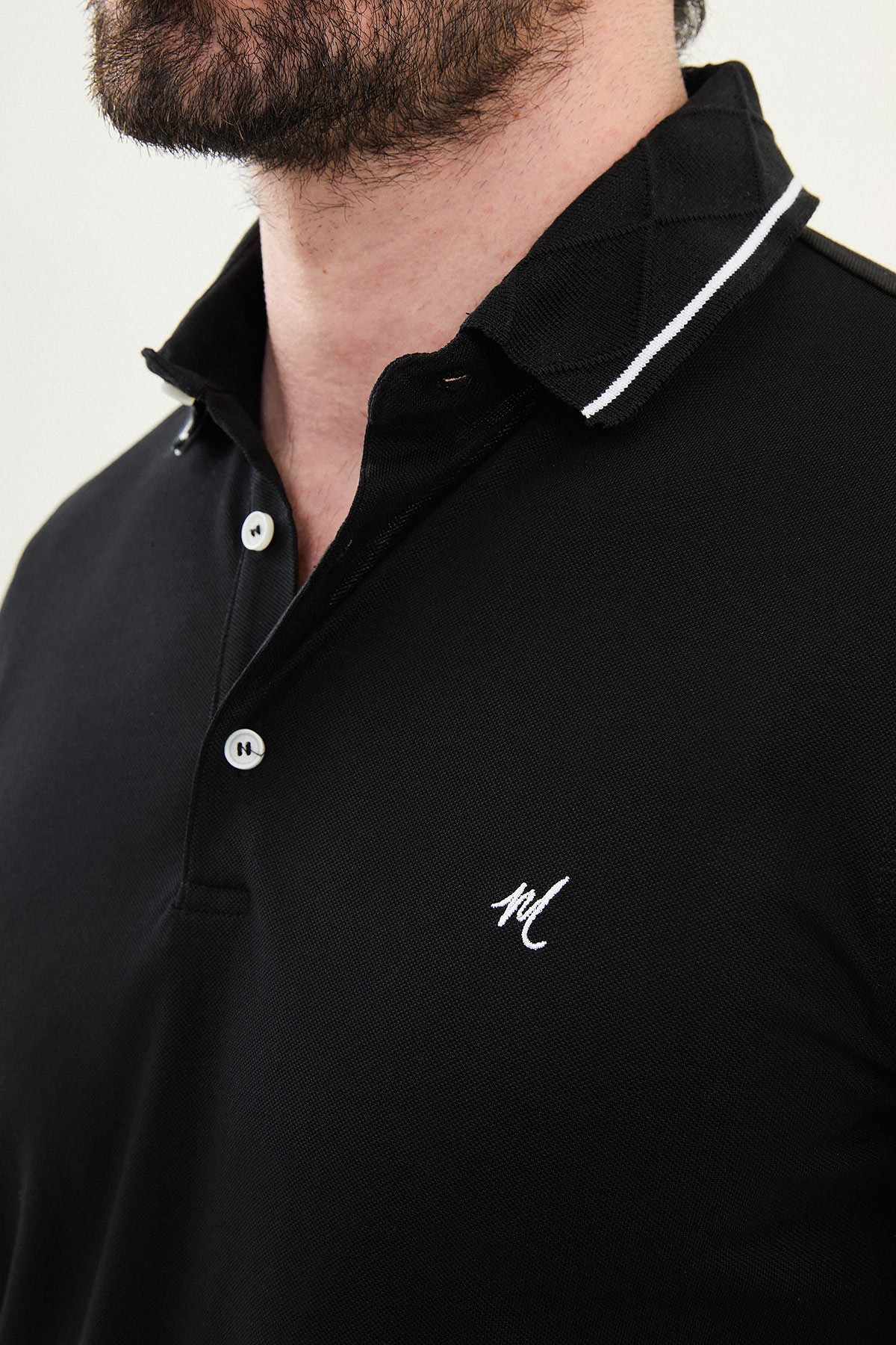 Düz Slim Fit Polo Yaka Pamuk Erkek T-Shirt