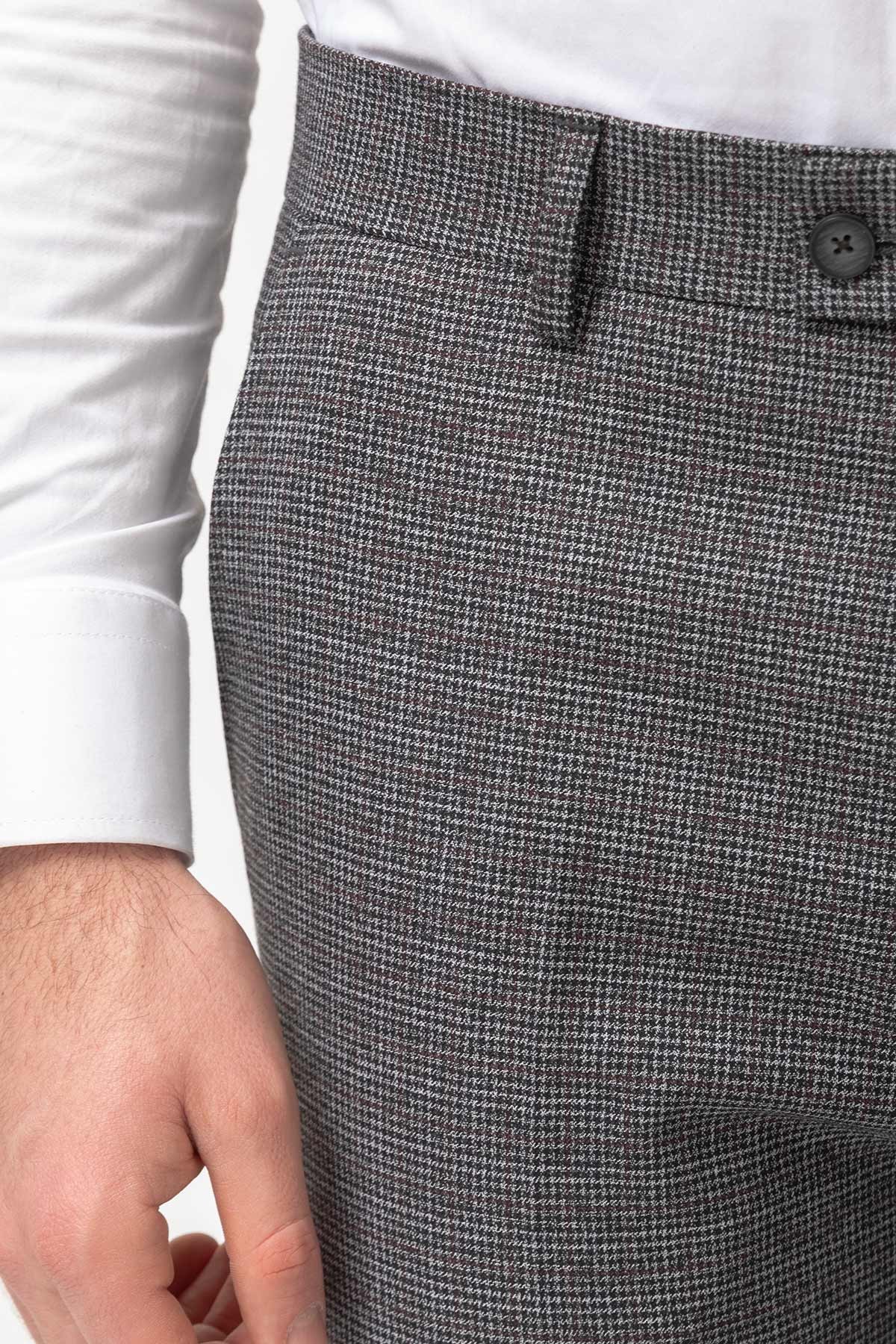Kareli Slim Fit Klasik Erkek Pantolon