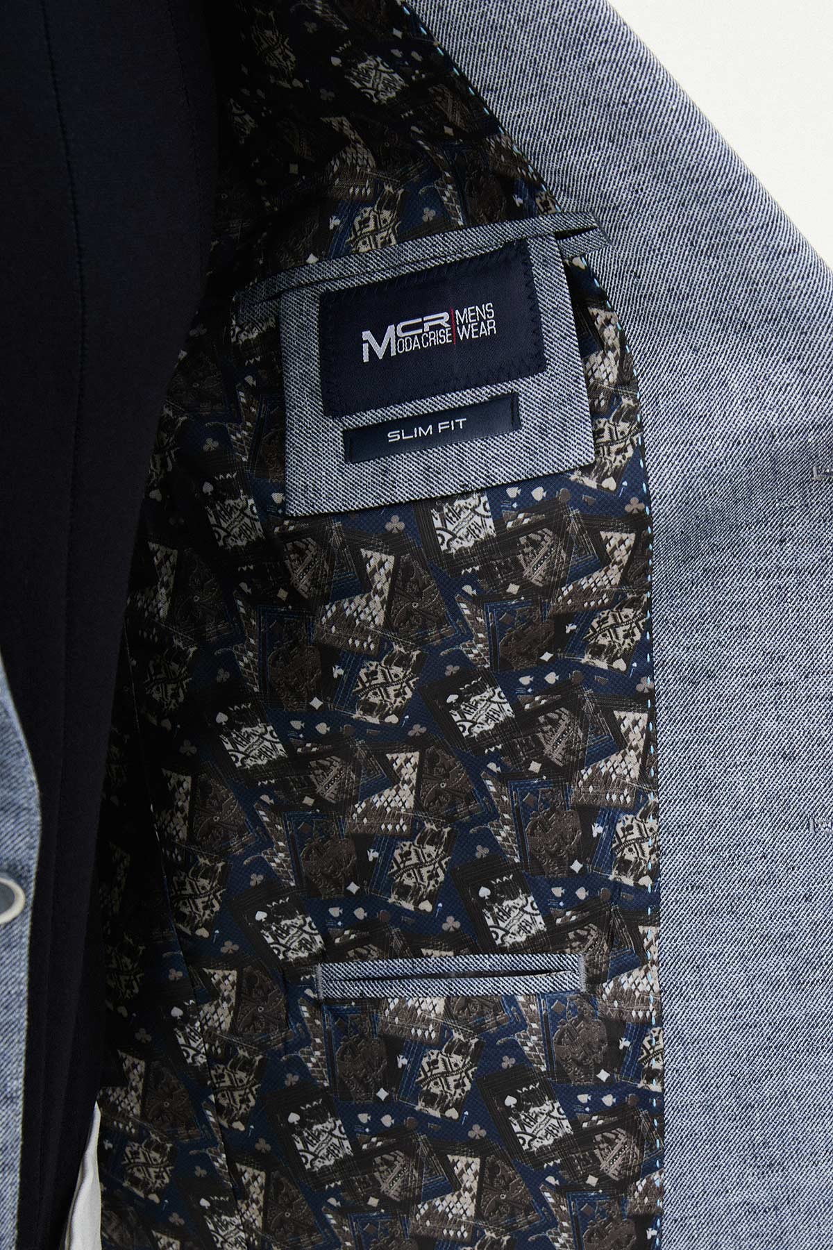 Kırçıllı Slim Fit Mono Yaka Keten Erkek Ceket
