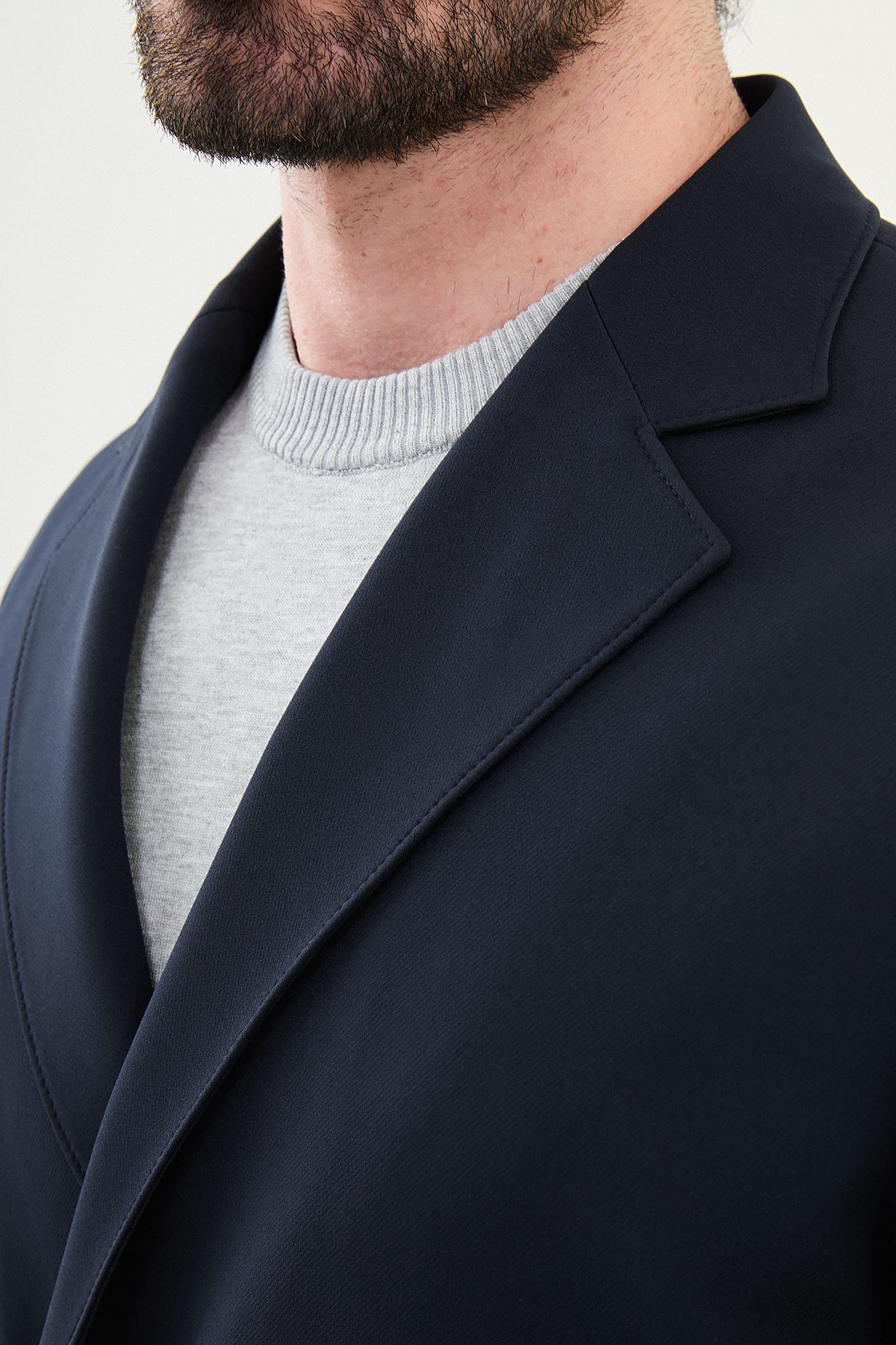 Düz Slim Fit Mono Yaka Kruvaze Erkek Takım Elbise