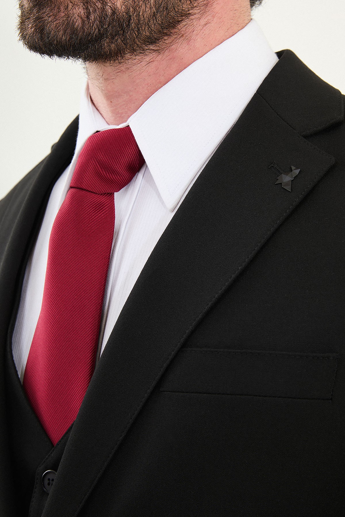 Düz Slim Fit Mono Yaka Klasik Erkek Takım Elbise