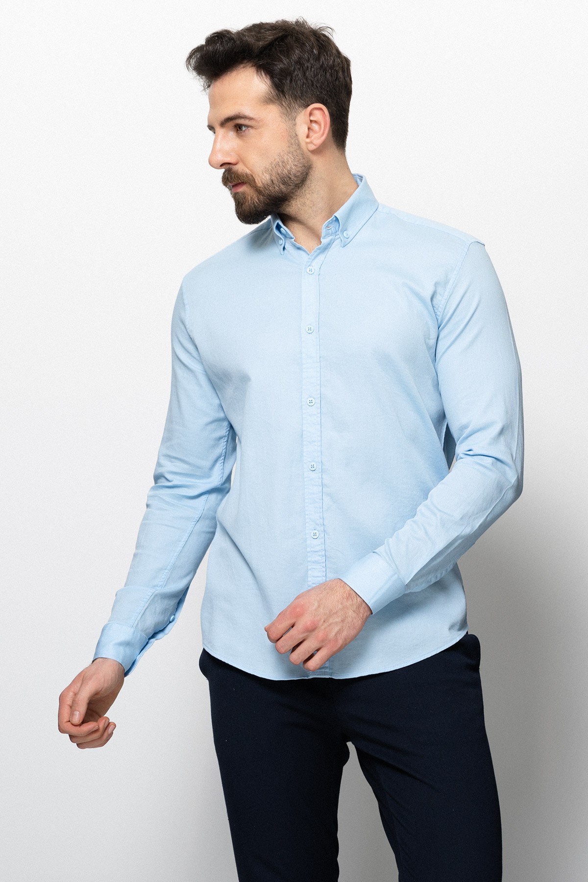 Düz Slim Fit Erkek Gömlek