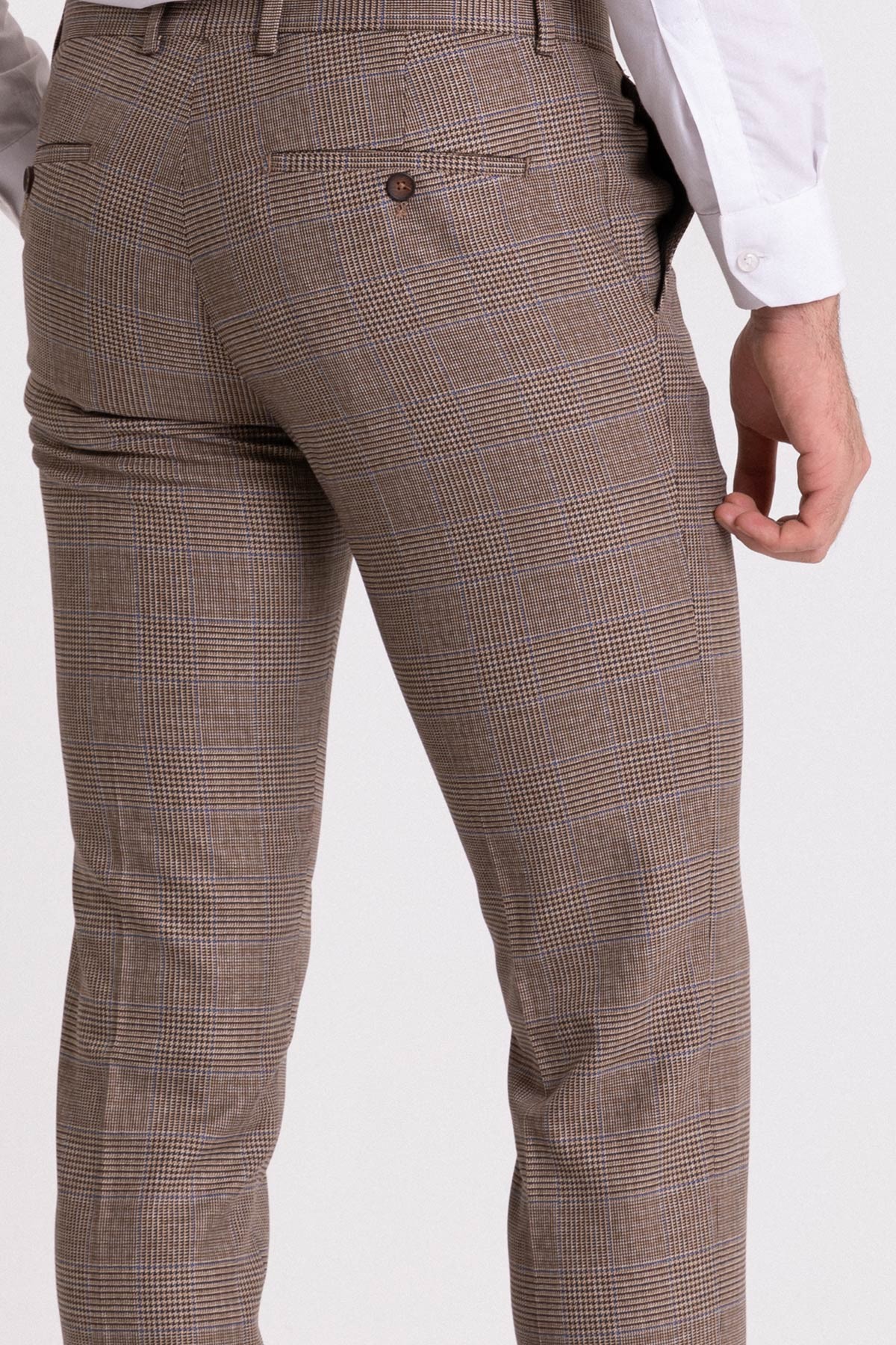 Ekoseli Slim Fit Klasik Erkek Pantolon