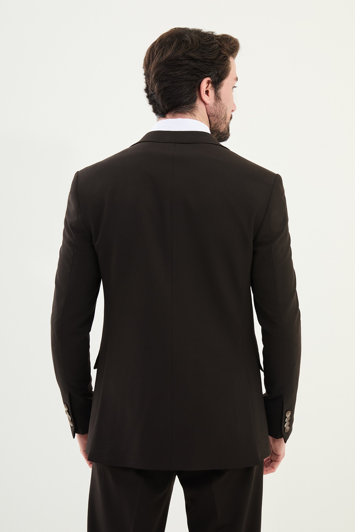 Düz Slim Fit Mono Yaka Erkek Takım Elbise