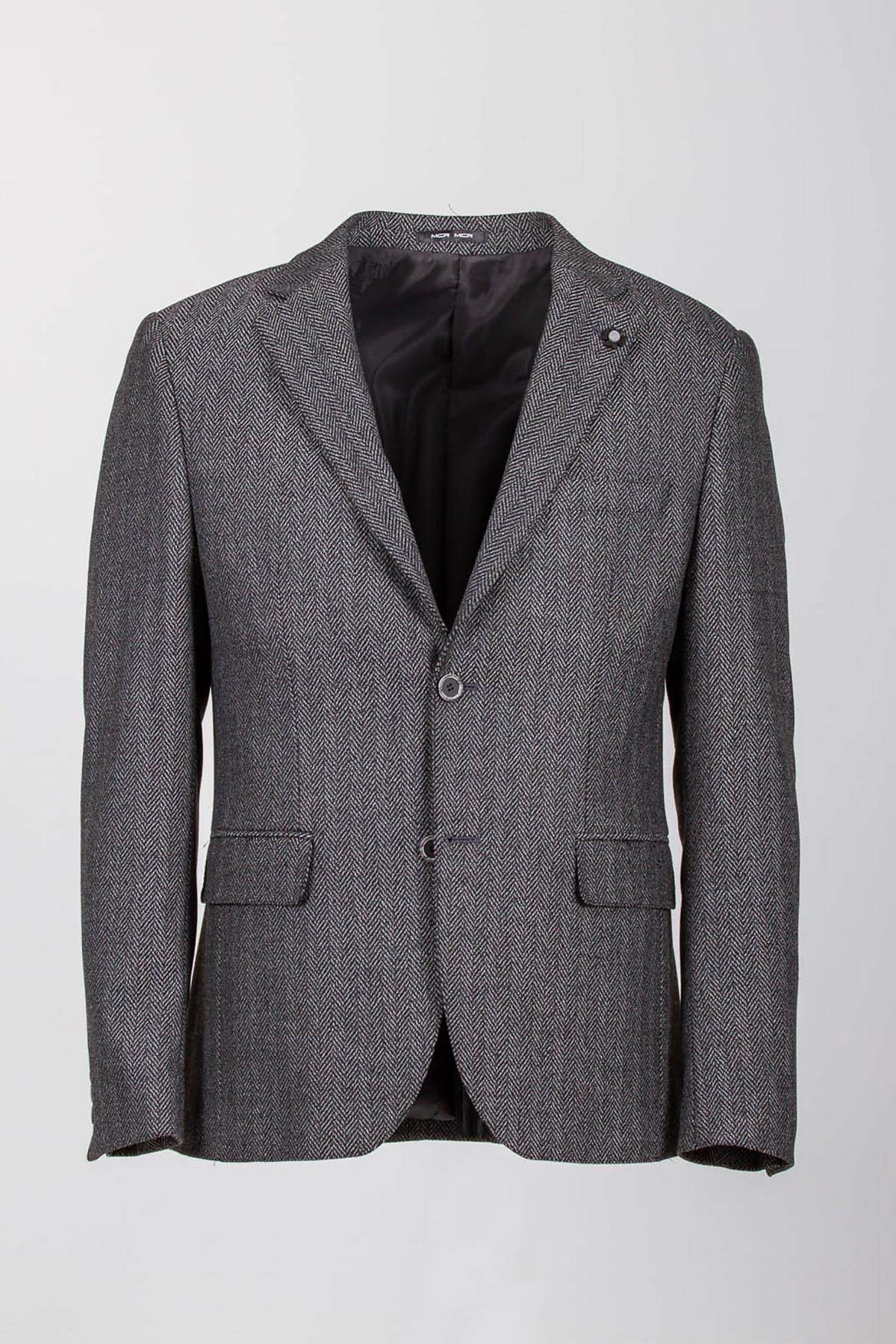 Balık Sırtı Desenli Slimfit Ceket