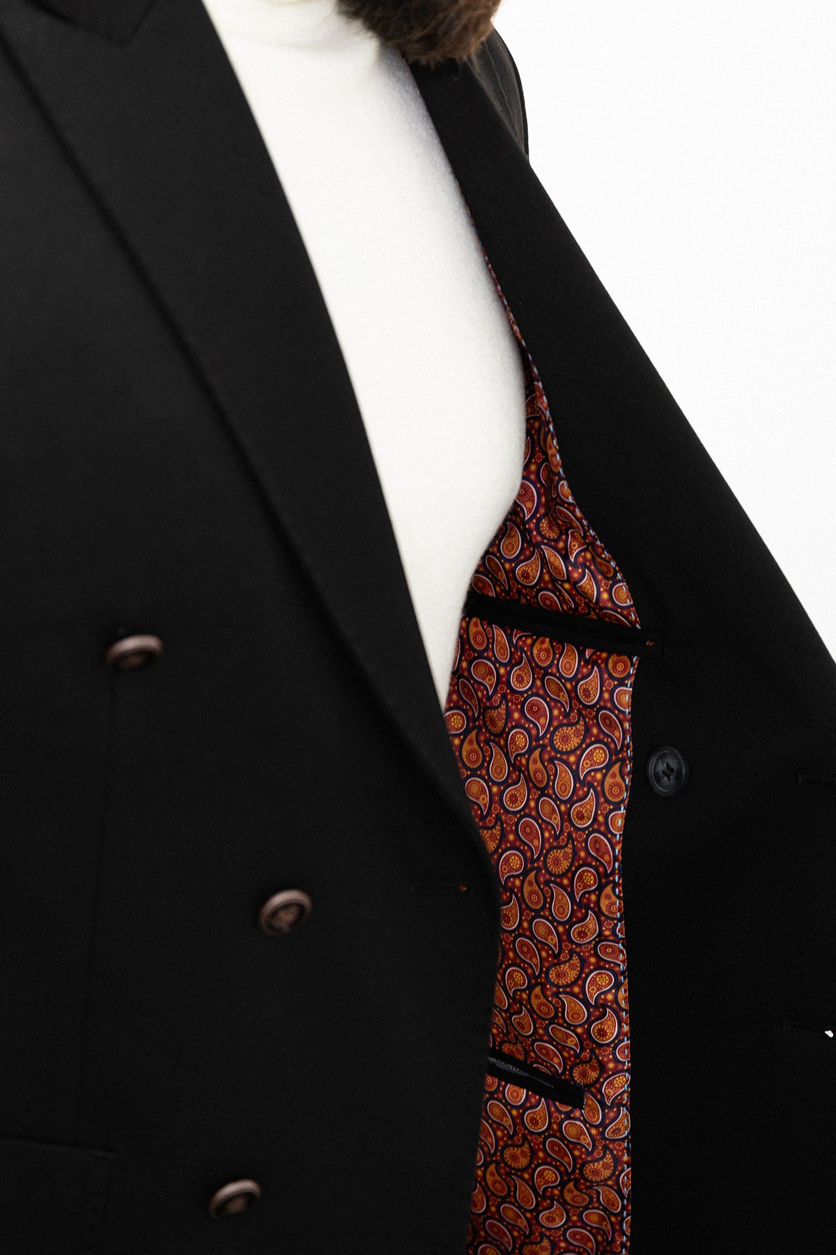 Düz Slim Fit Mono Yaka Kruvaze Erkek Ceket