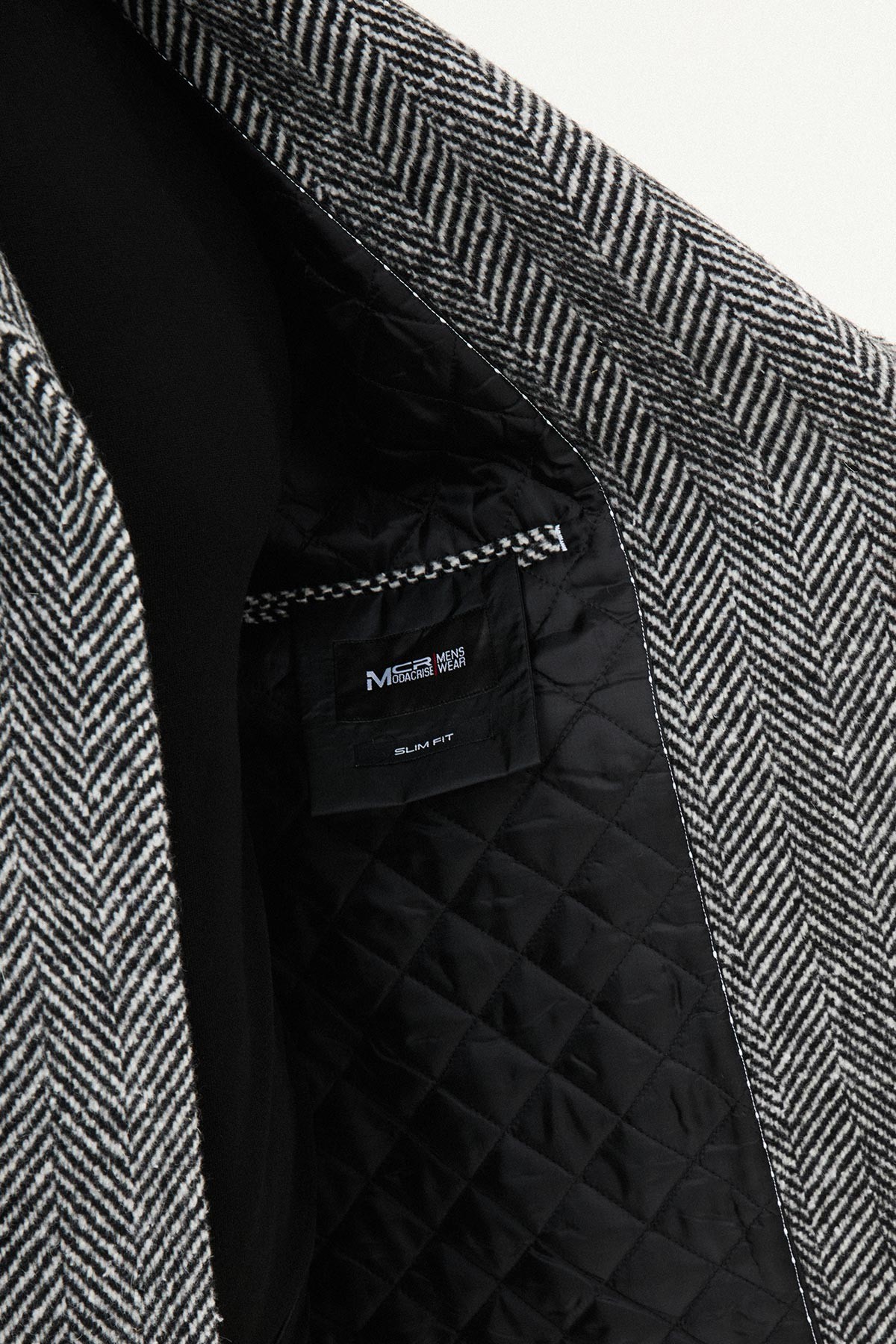 Balıksırtı Slim Fit Şal Yaka Kaşe Erkek Kaban