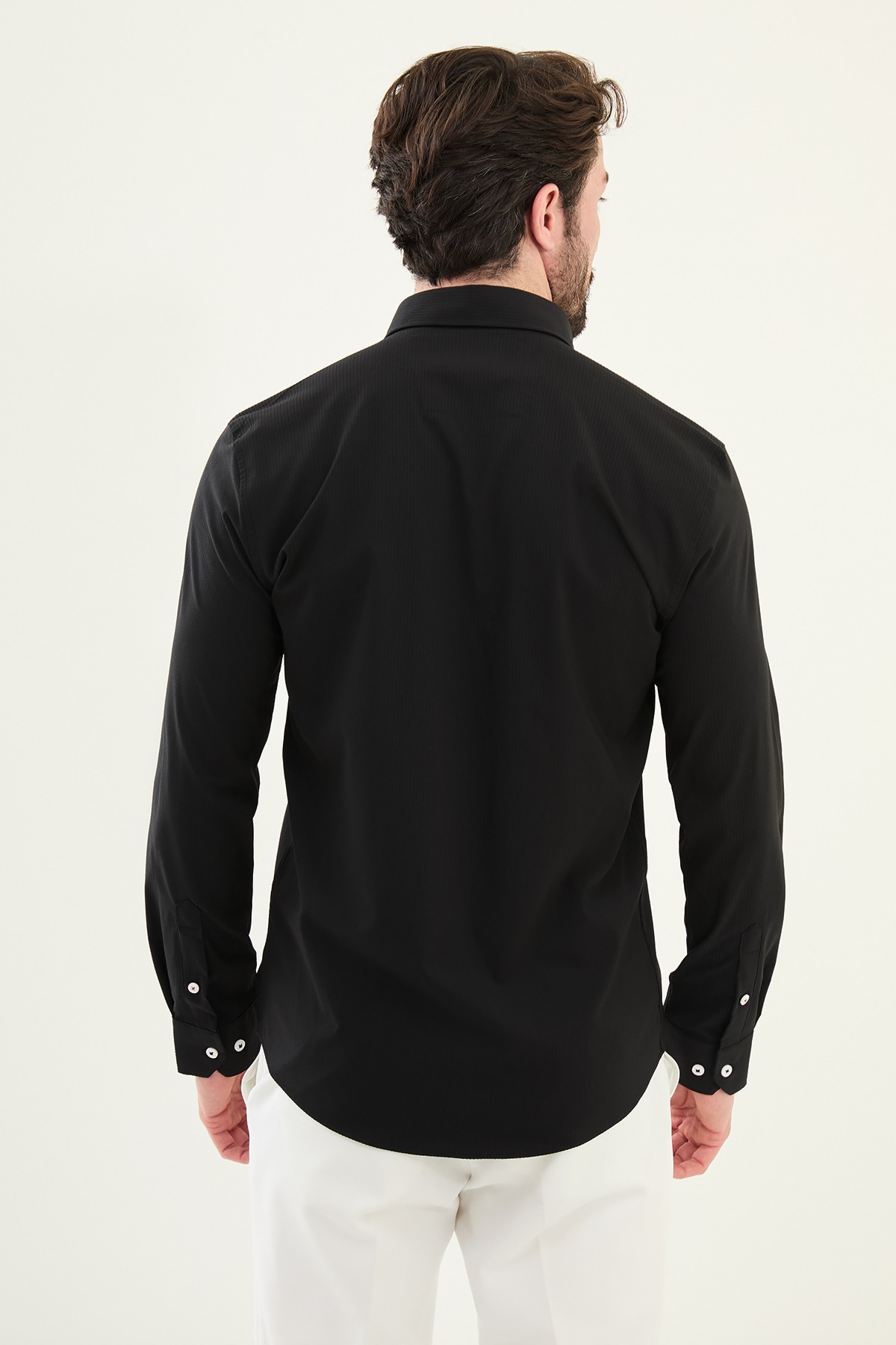 Gofreli Slim Fit Pamuk Erkek Gömlek
