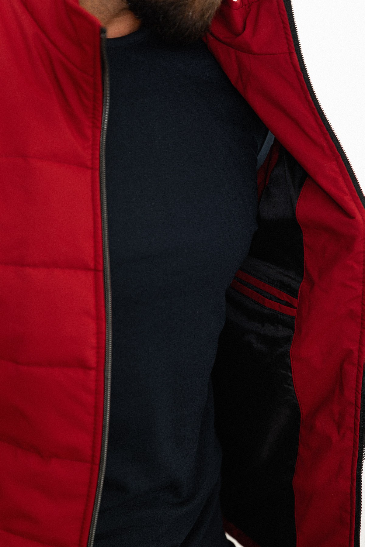Düz Slim Fit Hakim Yaka Erkek Şişme Yelek