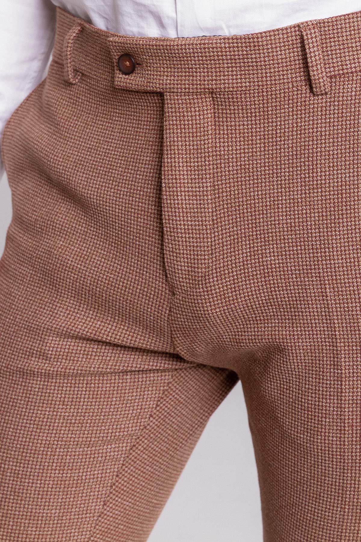 Kareli Super Slim Fit Erkek Pantolon