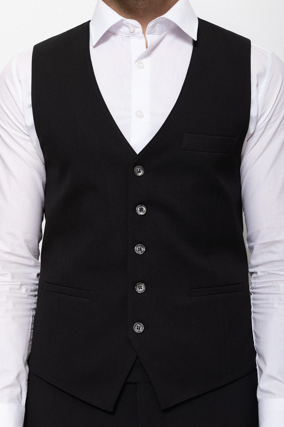 Düz Slim Fit Klasik Erkek Yelek