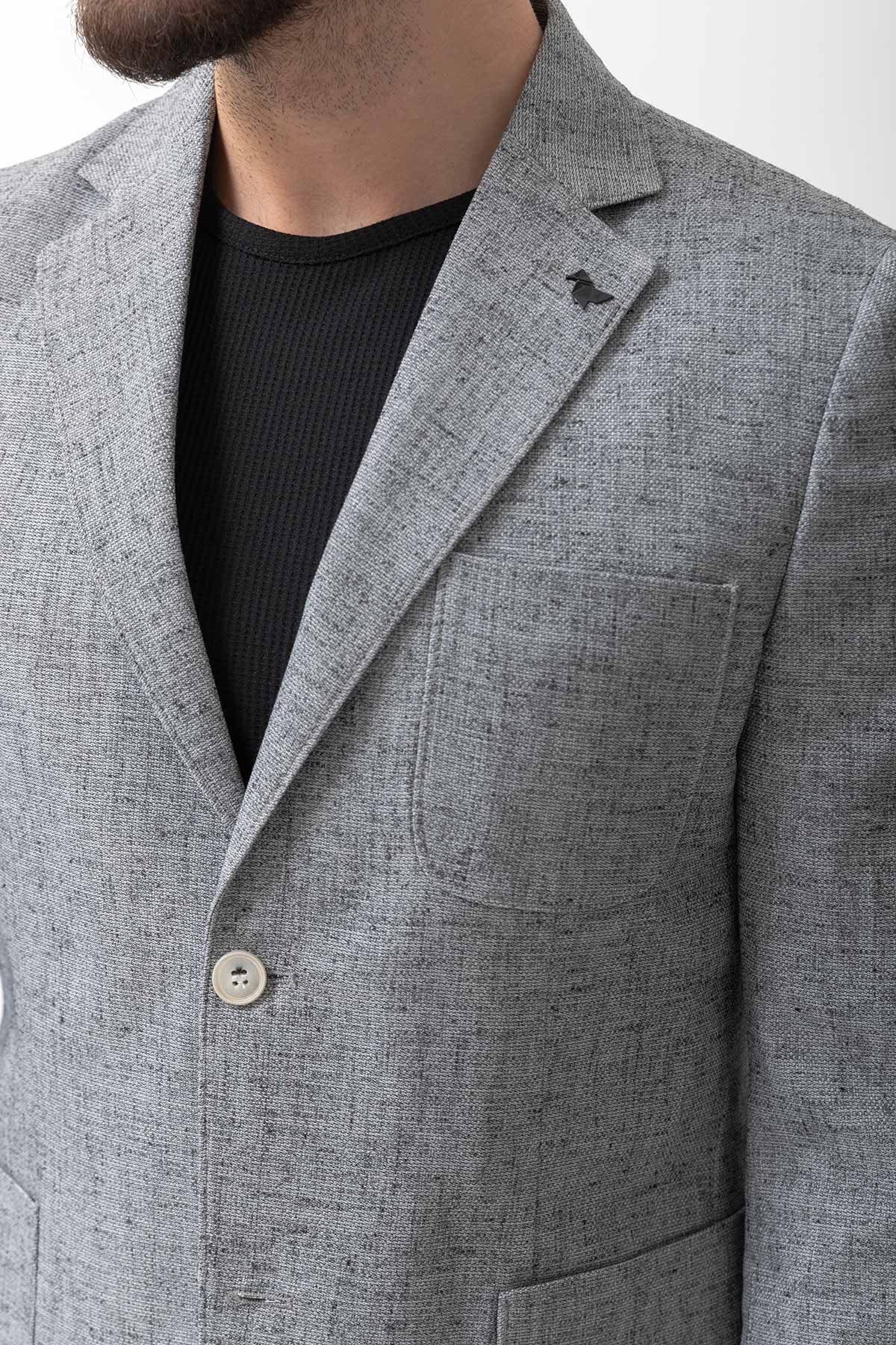 Desenli Torba Cep Slim Fit Erkek Ceket