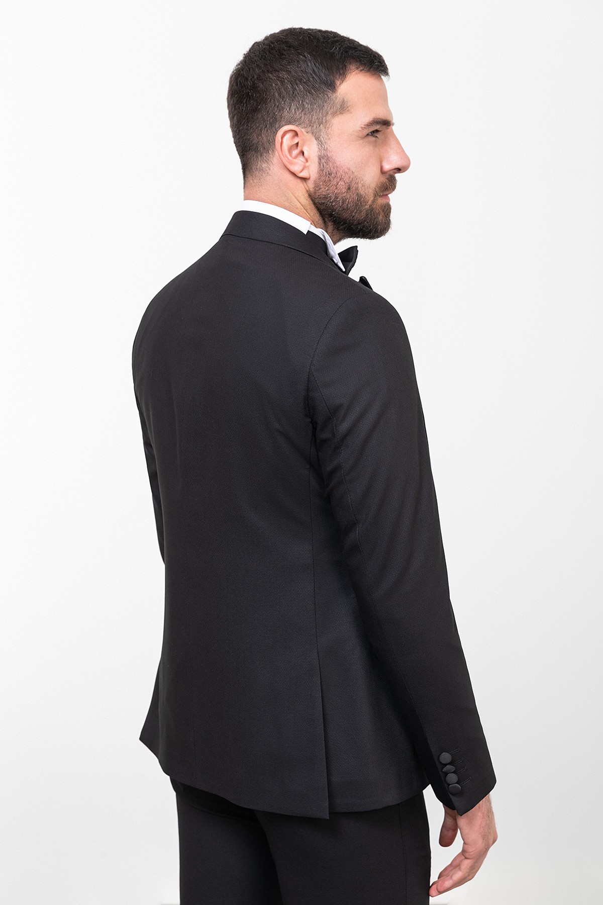 Düz Slim Fit Geniş Yaka Erkek Damatlık