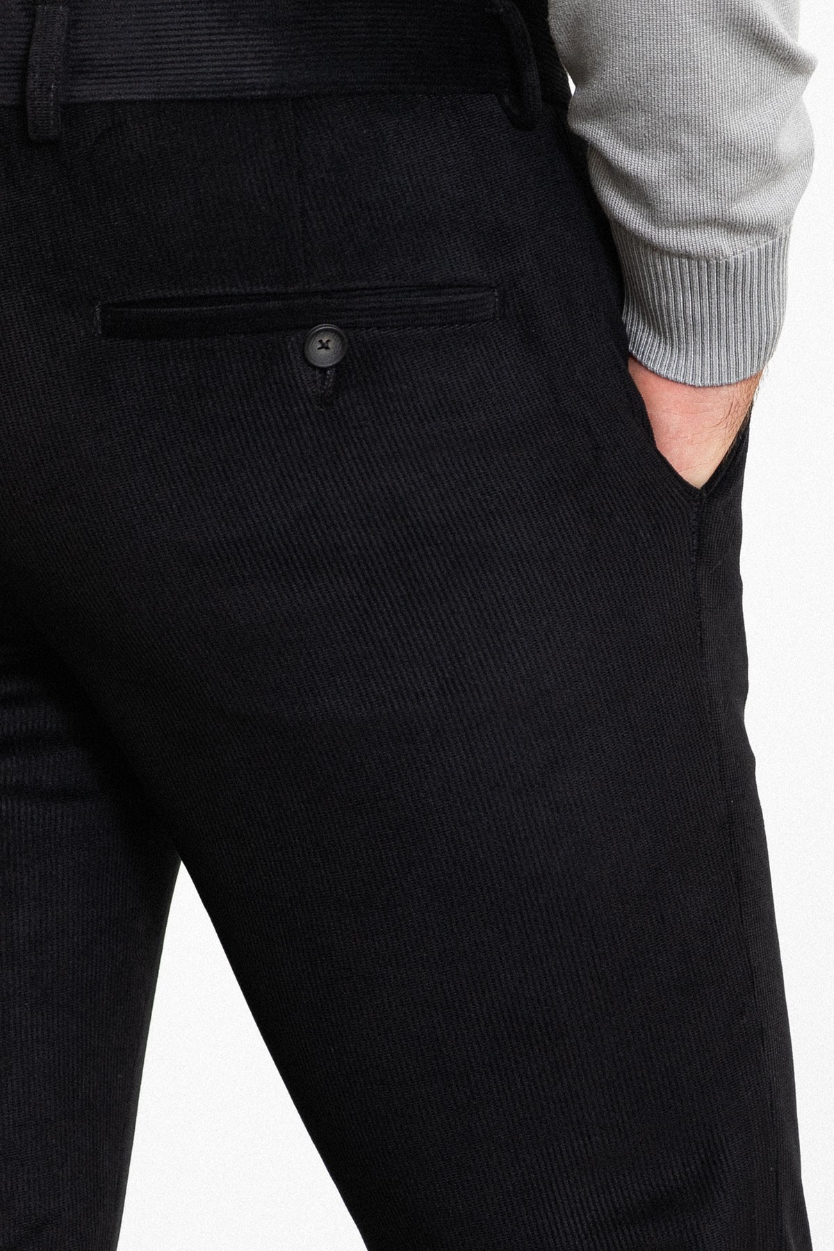 Çizgili Slim Fit Kadife Erkek Pantolon