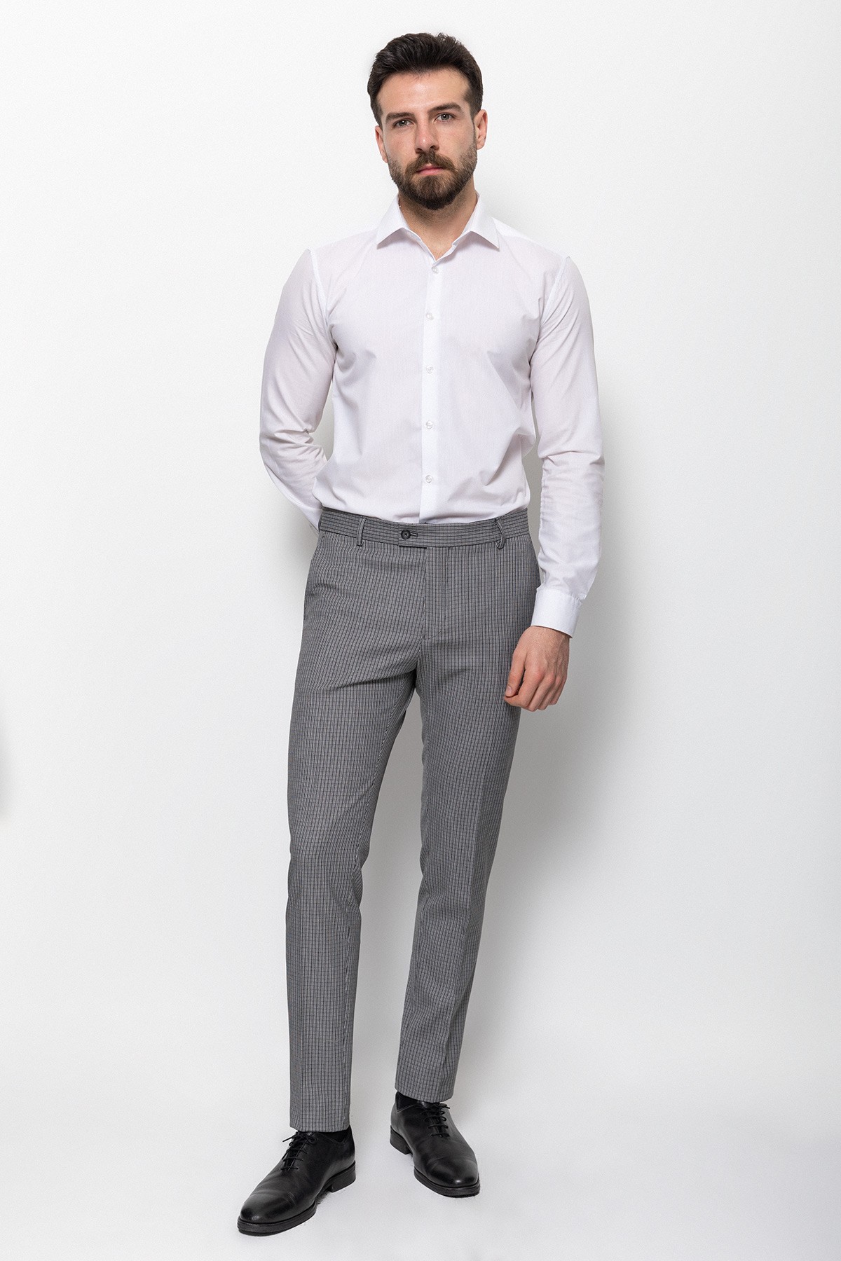 Kareli Super Slim Fit Erkek Pantolon