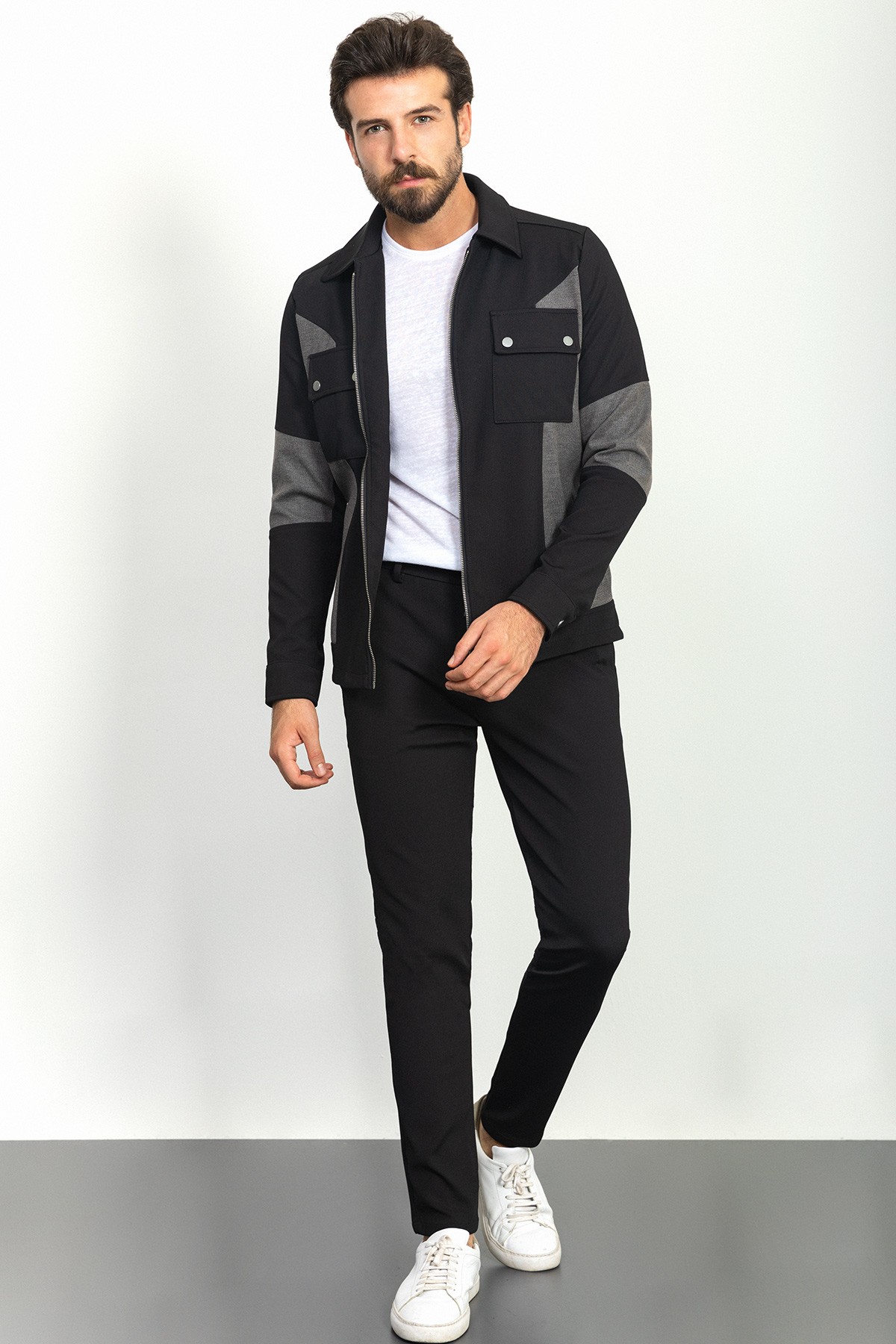 Parçalı Slim Fit Erkek Eşofman Takımı