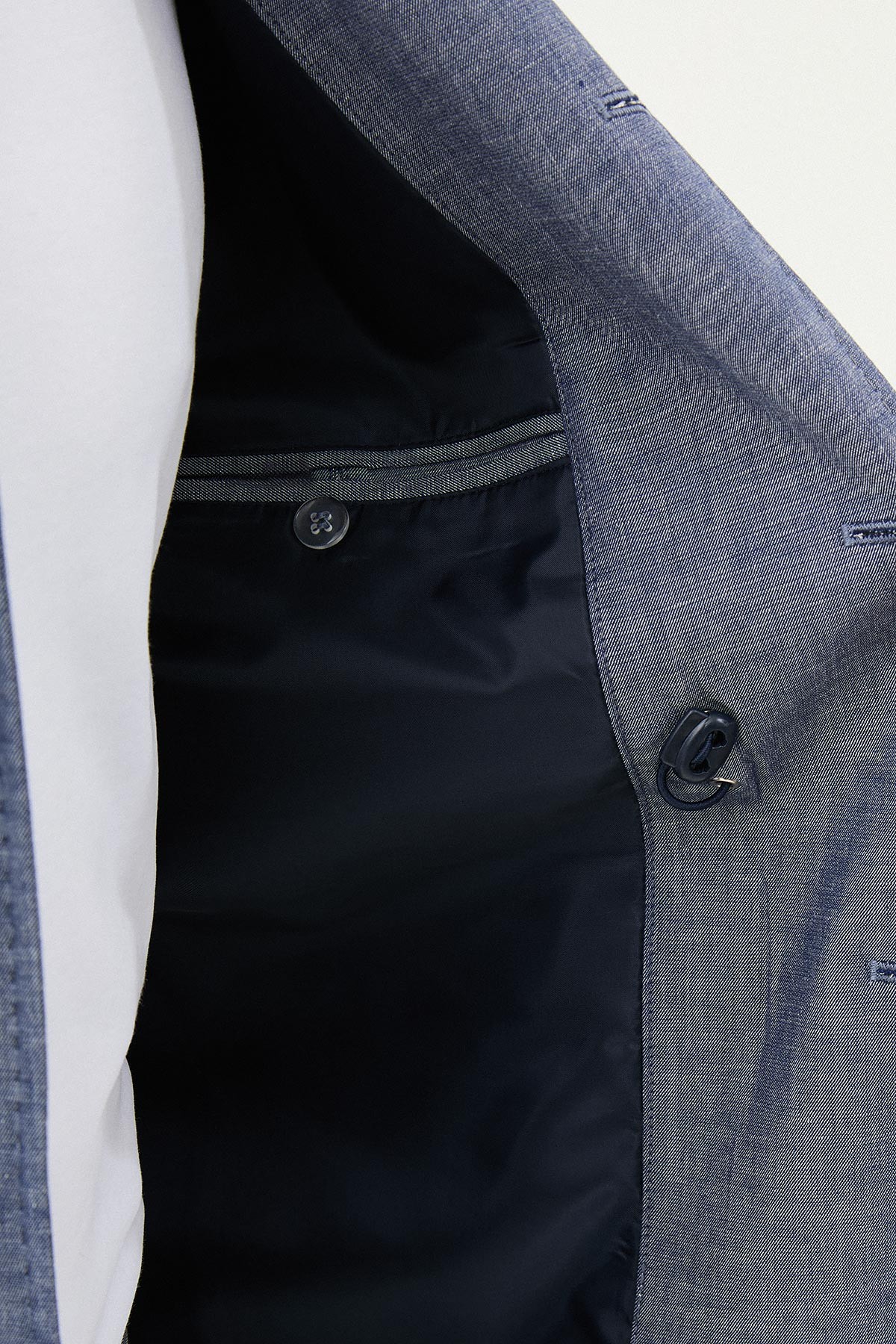 Düz Slim Fit Torba Cep Apaç Yaka Keten Erkek Trenchcoat