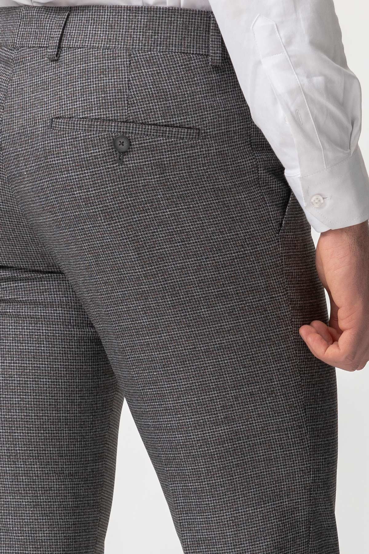 Kareli Slim Fit Klasik Erkek Pantolon
