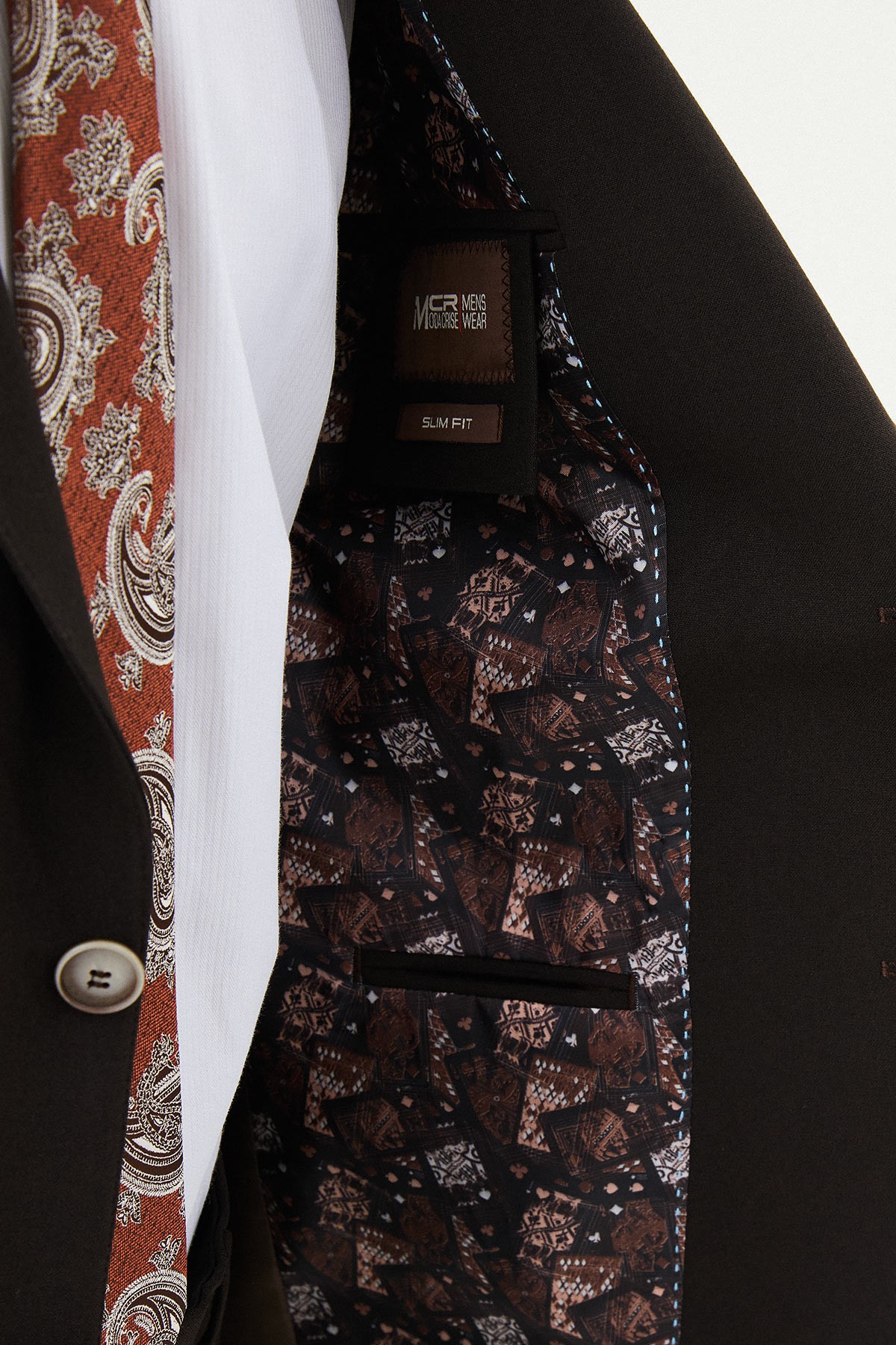 Düz Slim Fit Mono Yaka Erkek Takım Elbise