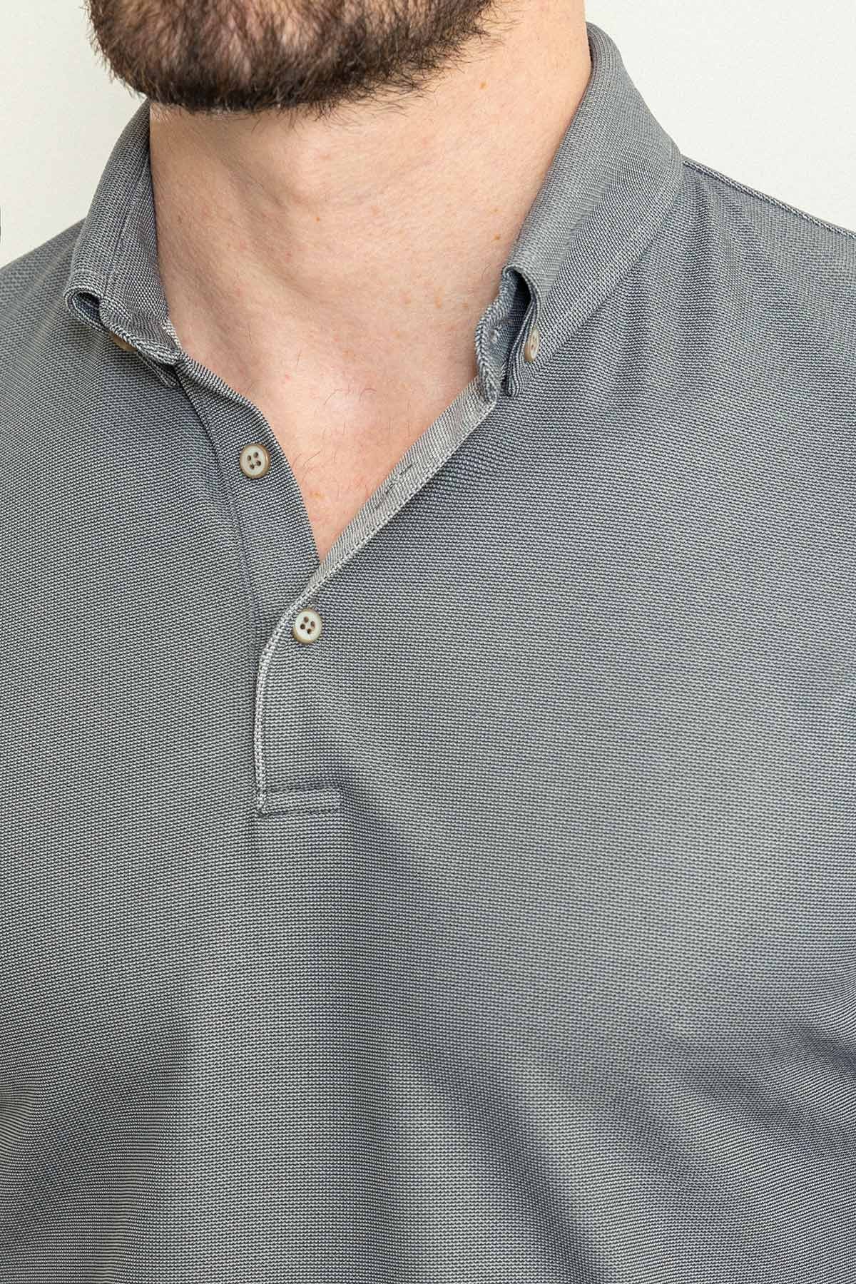 Düz Slim Fit Polo Yaka Erkek T-Shirt