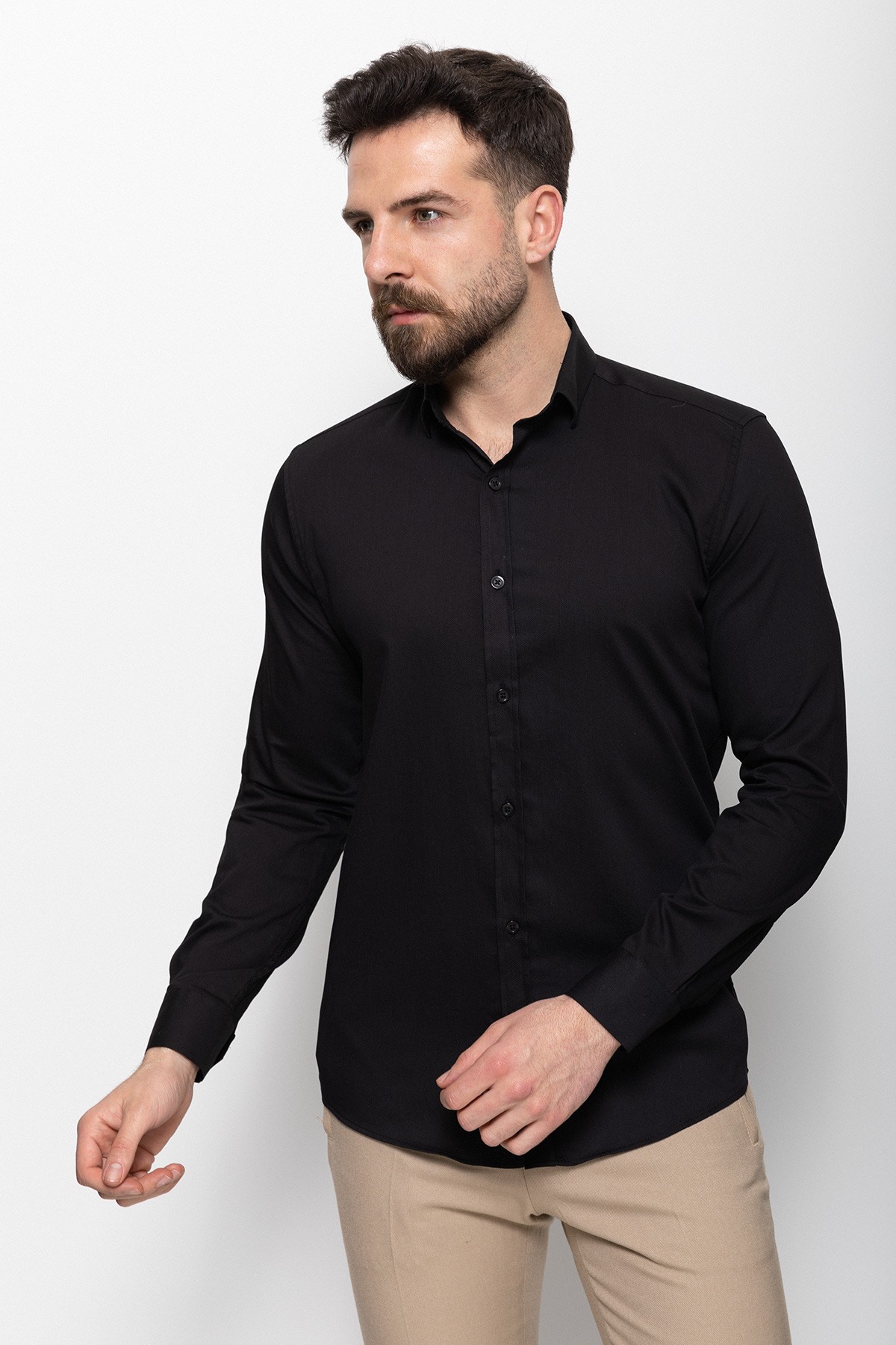Desenli Slim Fit Klasik Erkek Gömlek