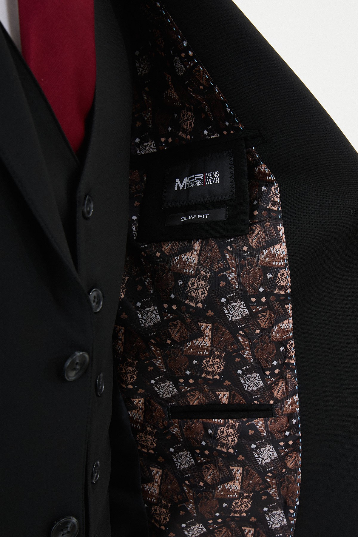 Düz Slim Fit Mono Yaka Yün Erkek Takım Elbise